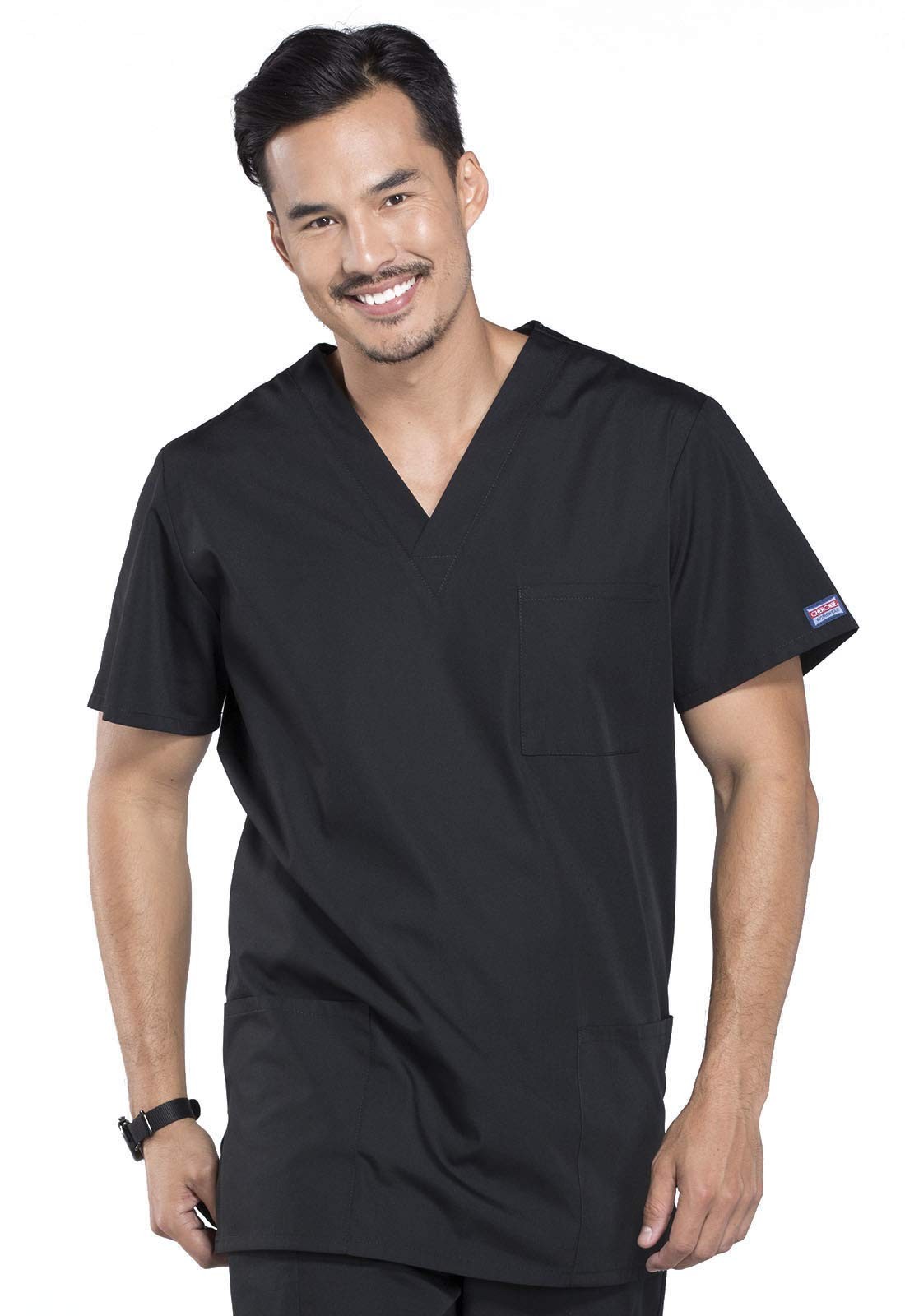Cherokee Originals Unisex V-Neck Scrubs Shirt, Black, X-Large