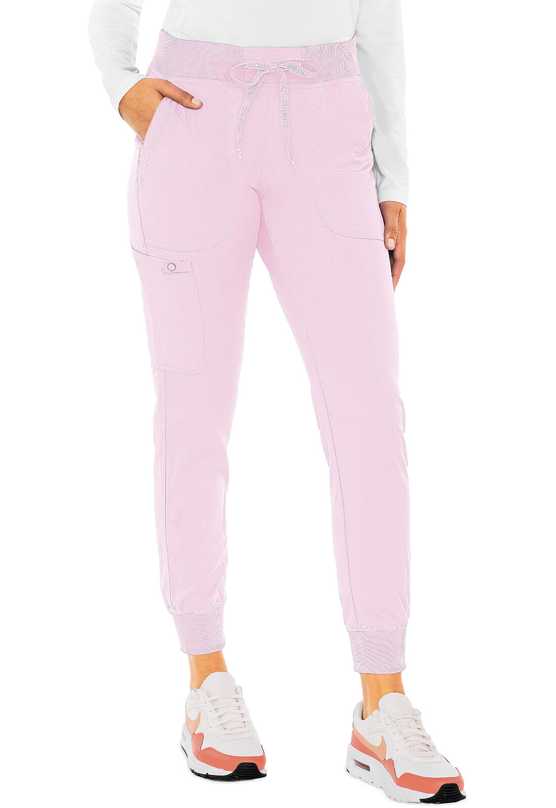 Med Couture Scrubs Women’s Jogger Yoga Pant MC7710 IPNK Ice Pink Free Ship
