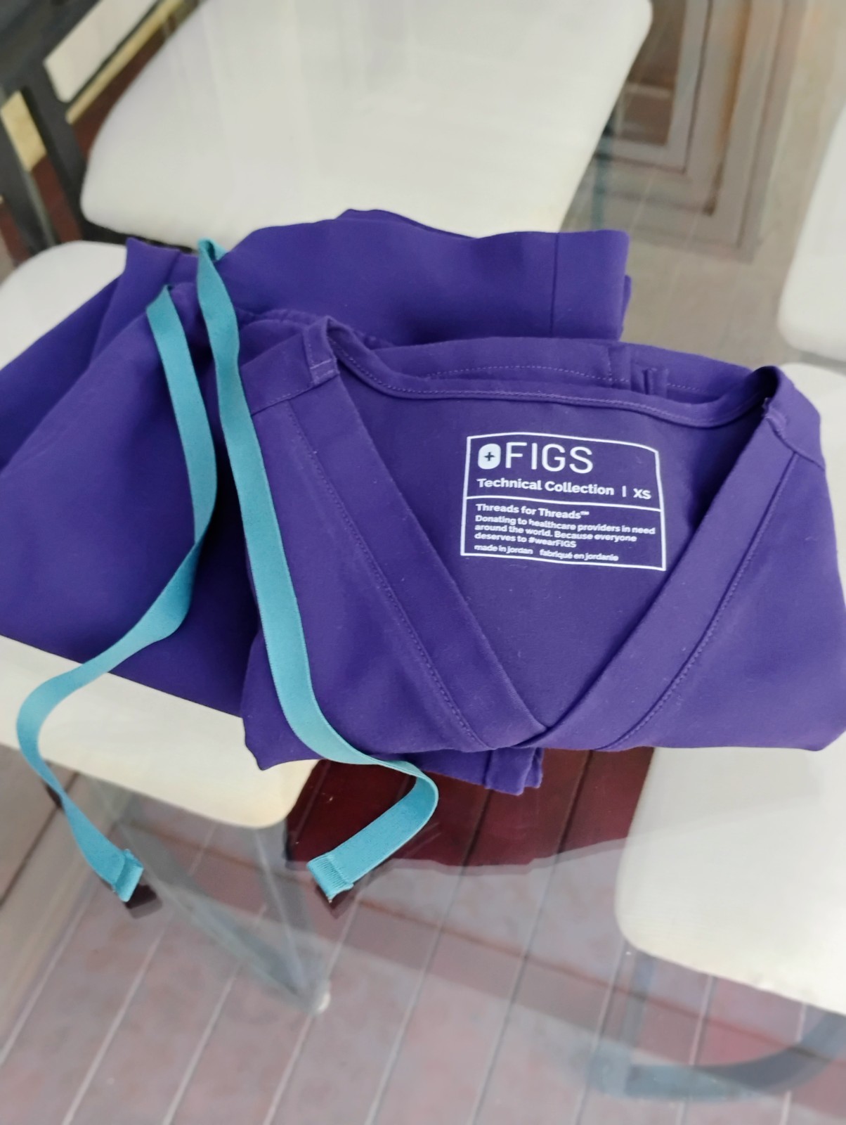 FIGS Technical Collection Scrubs Set Royal Purple Top Size XS Pants Size XS Peti