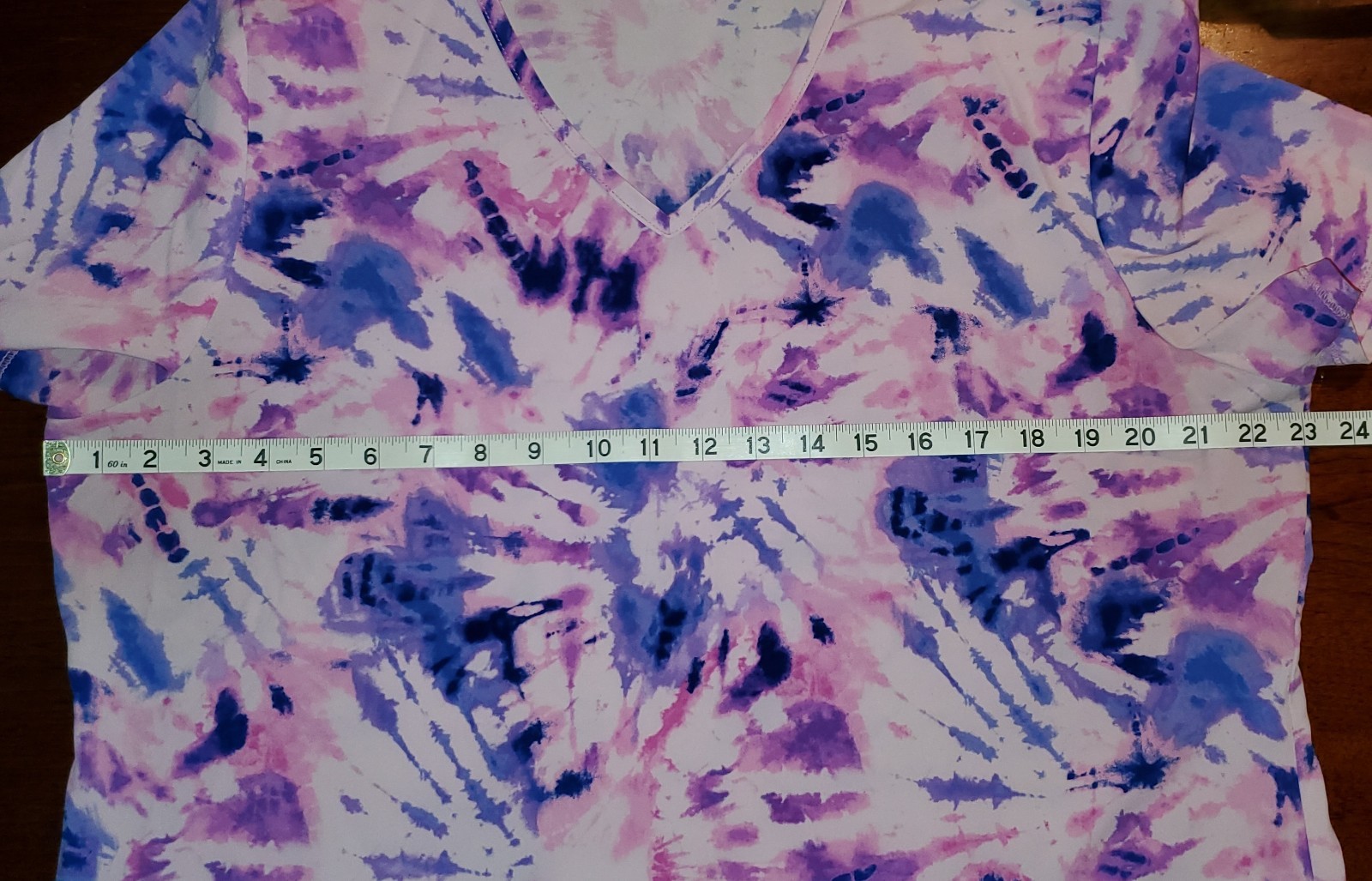 Scrubstar 3 Pocket Purple/Pink Tie Dye Scrub Top Uniform Nurse Womens Sz Large