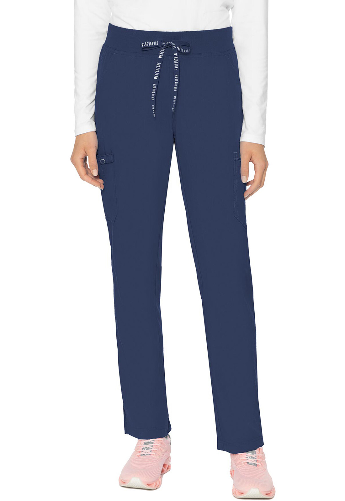 Med Couture Scrubs Women’s Jersey Waist Yoga Tall Pant MC7725T NAVY Navy