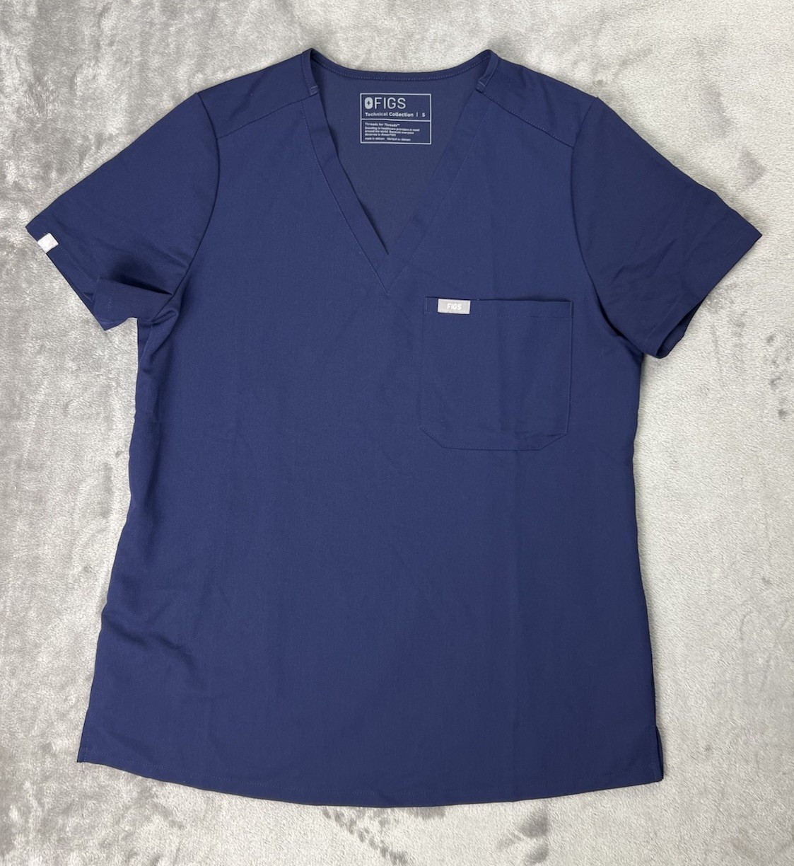 FIGS Catarina Scrub Top Women’s S Blue Shirt Pocket V Neck FW1000