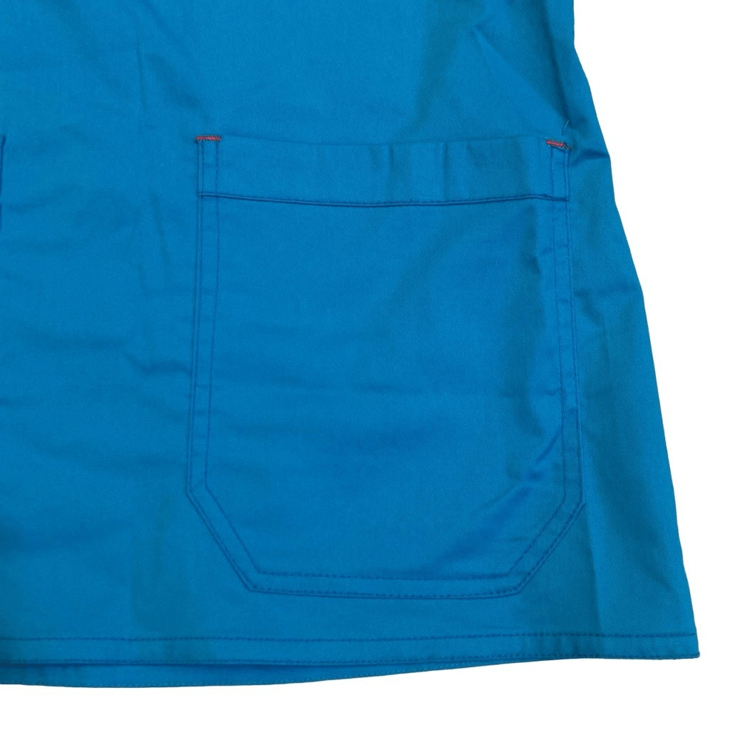 NWT MC2 Med Couture Turquoise Teal Oasi V Neck Scrub Uniform Top Women Size XS