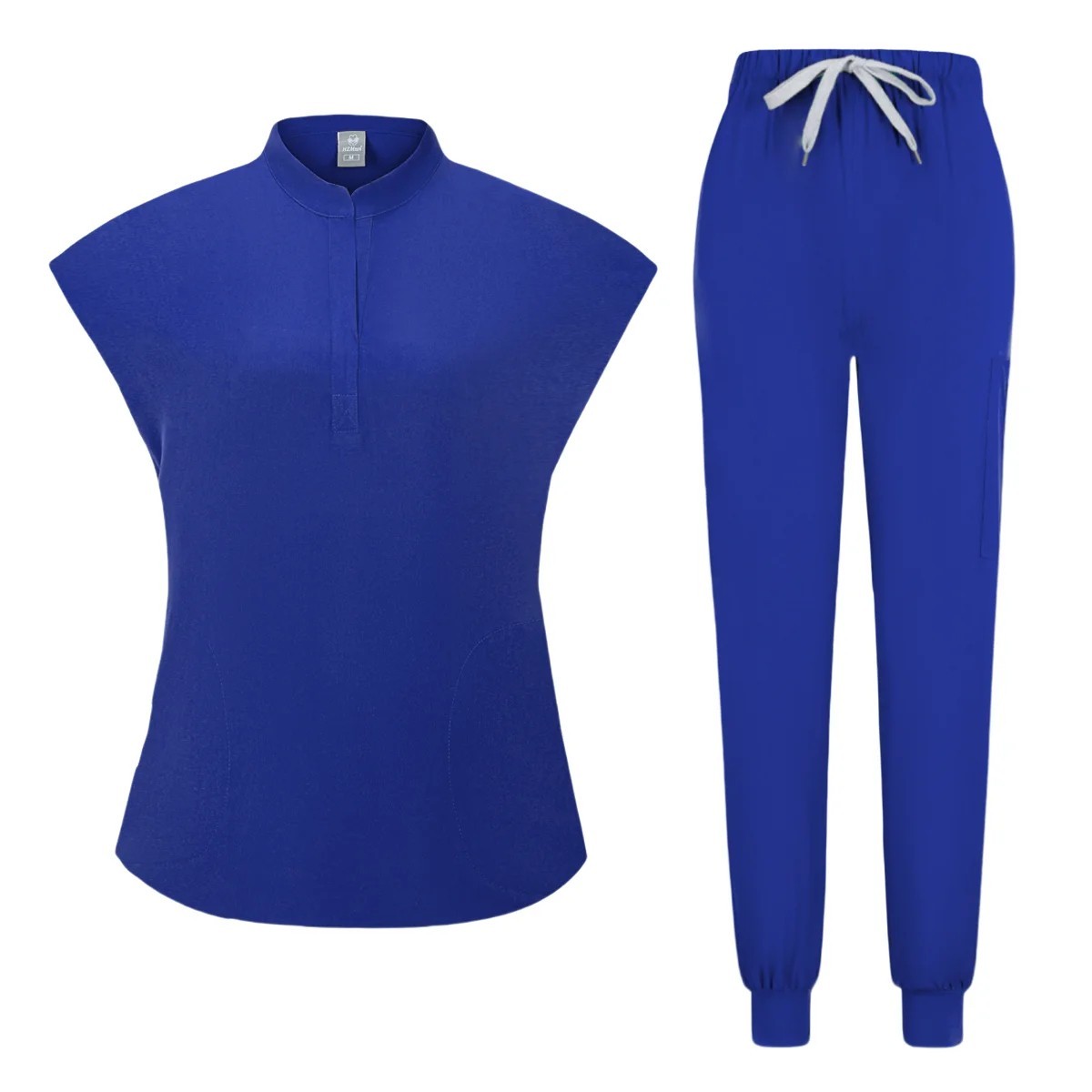 Women’s Sleeveless Medical Scrub Set Nursing Uniform Top Jogger Pants