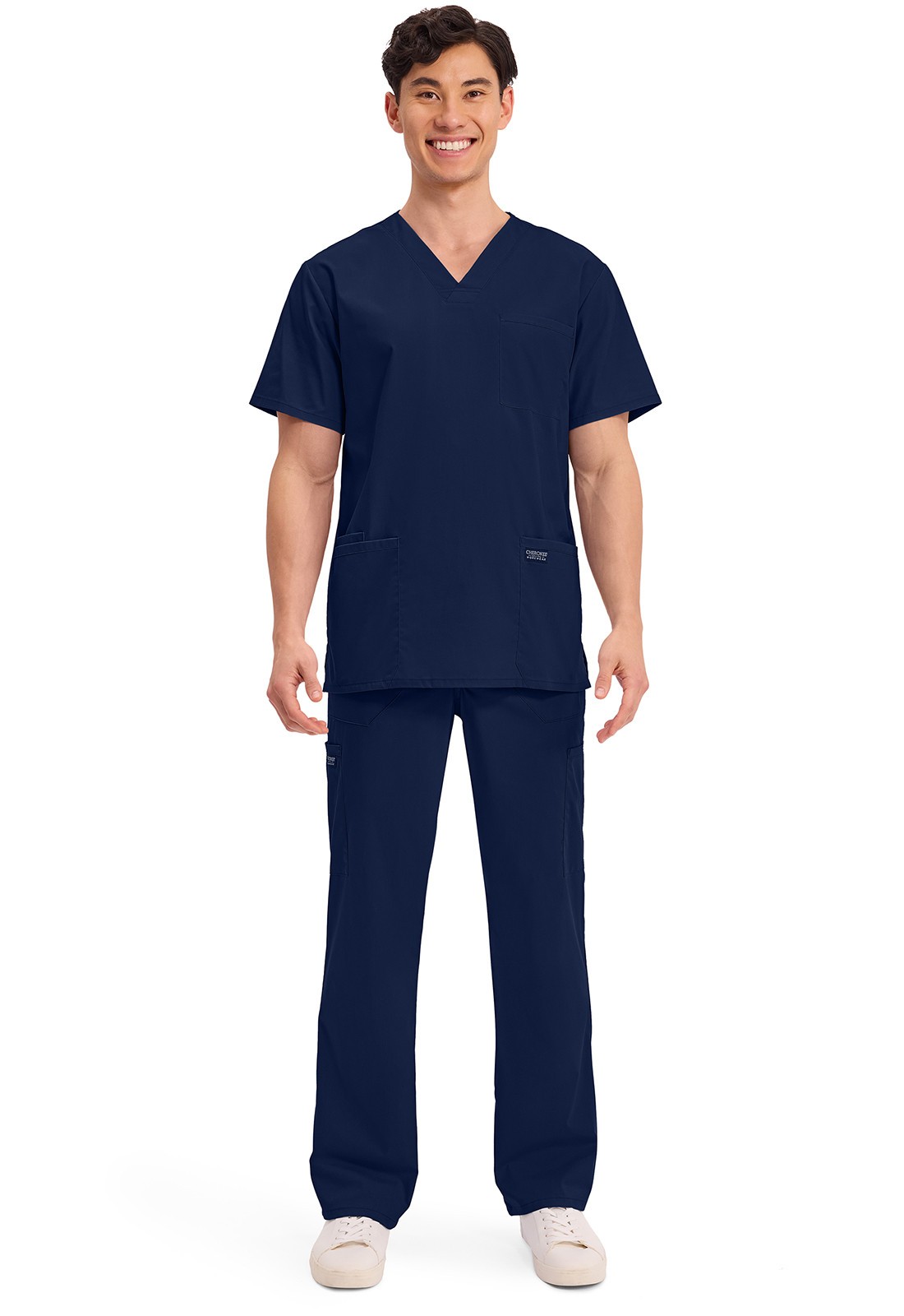 Cherokee WW Professionals WW695 Men’s V-Neck Top Navy- Size M New NWT