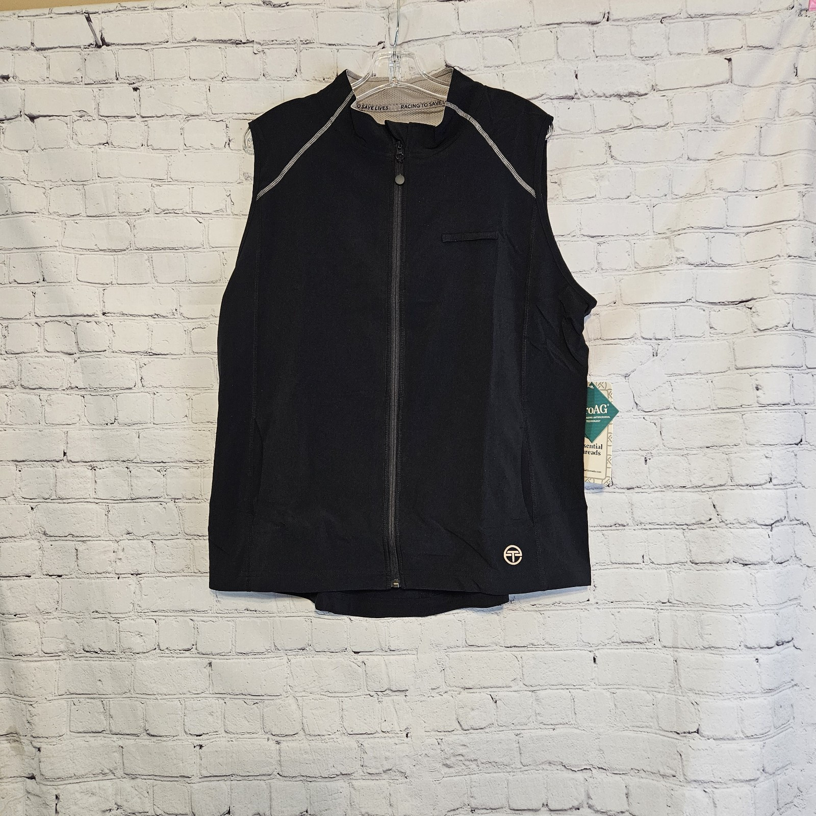 Nwt Essential Threads Womens Jackie Anti- Odor Scrub Vest Black Sz XL