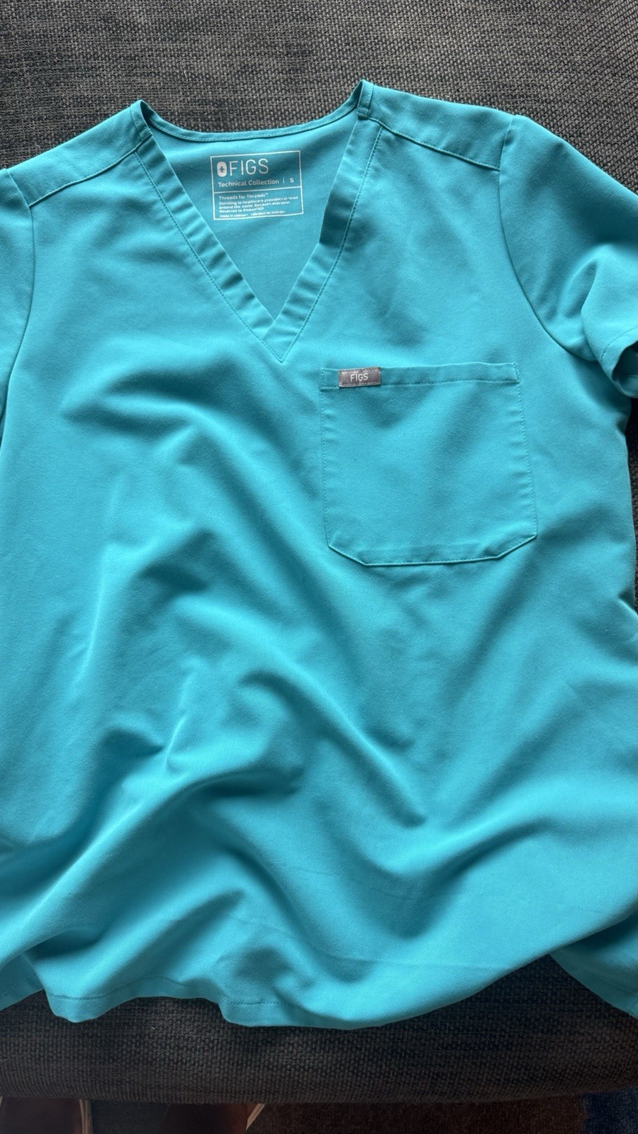 FIGS Women’s Technical Collection Scrub Set Size S Blue/Teal Solid Poly Blend