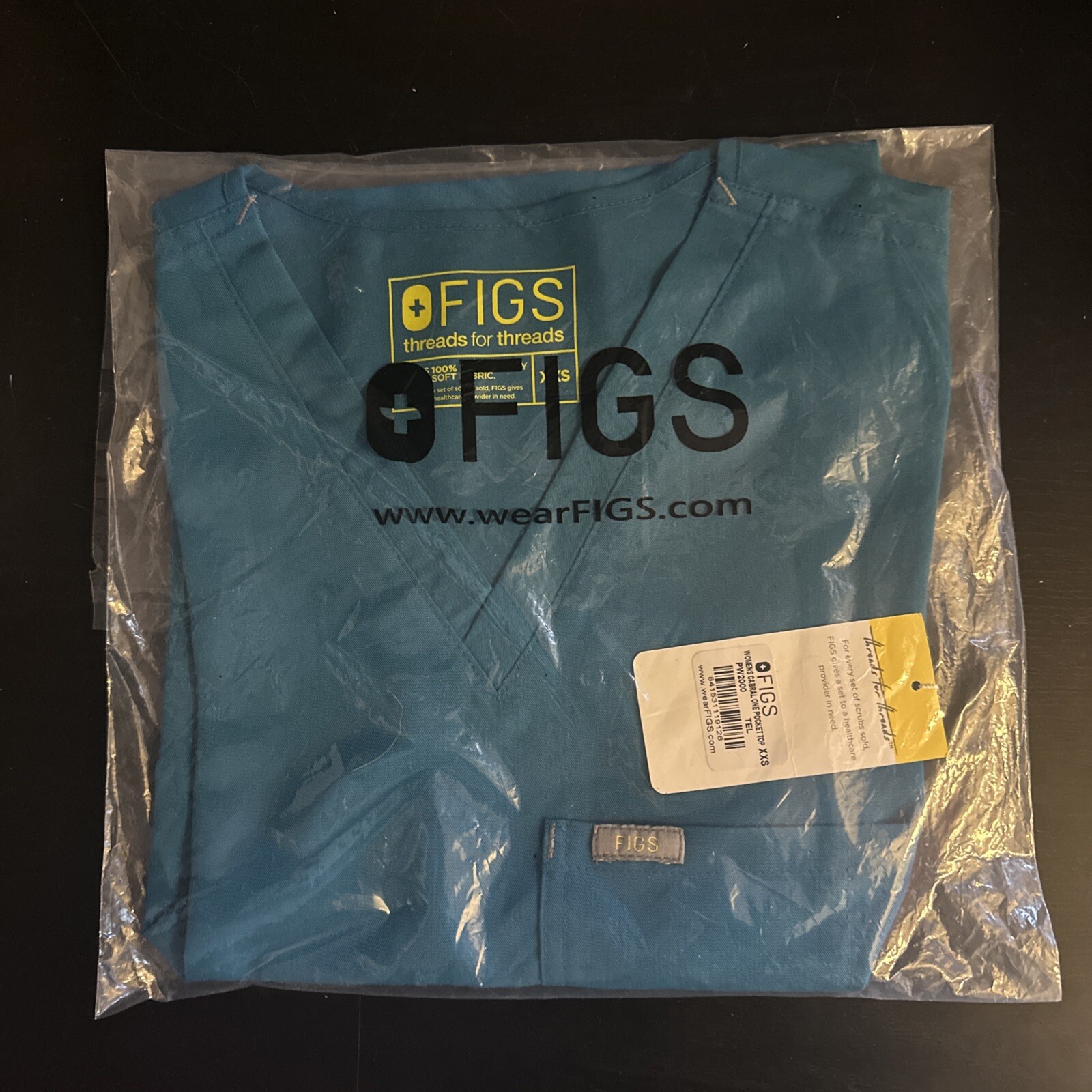 NEW Figs Womens Cabral One Pocket Scrub Top Blue – Size XXS