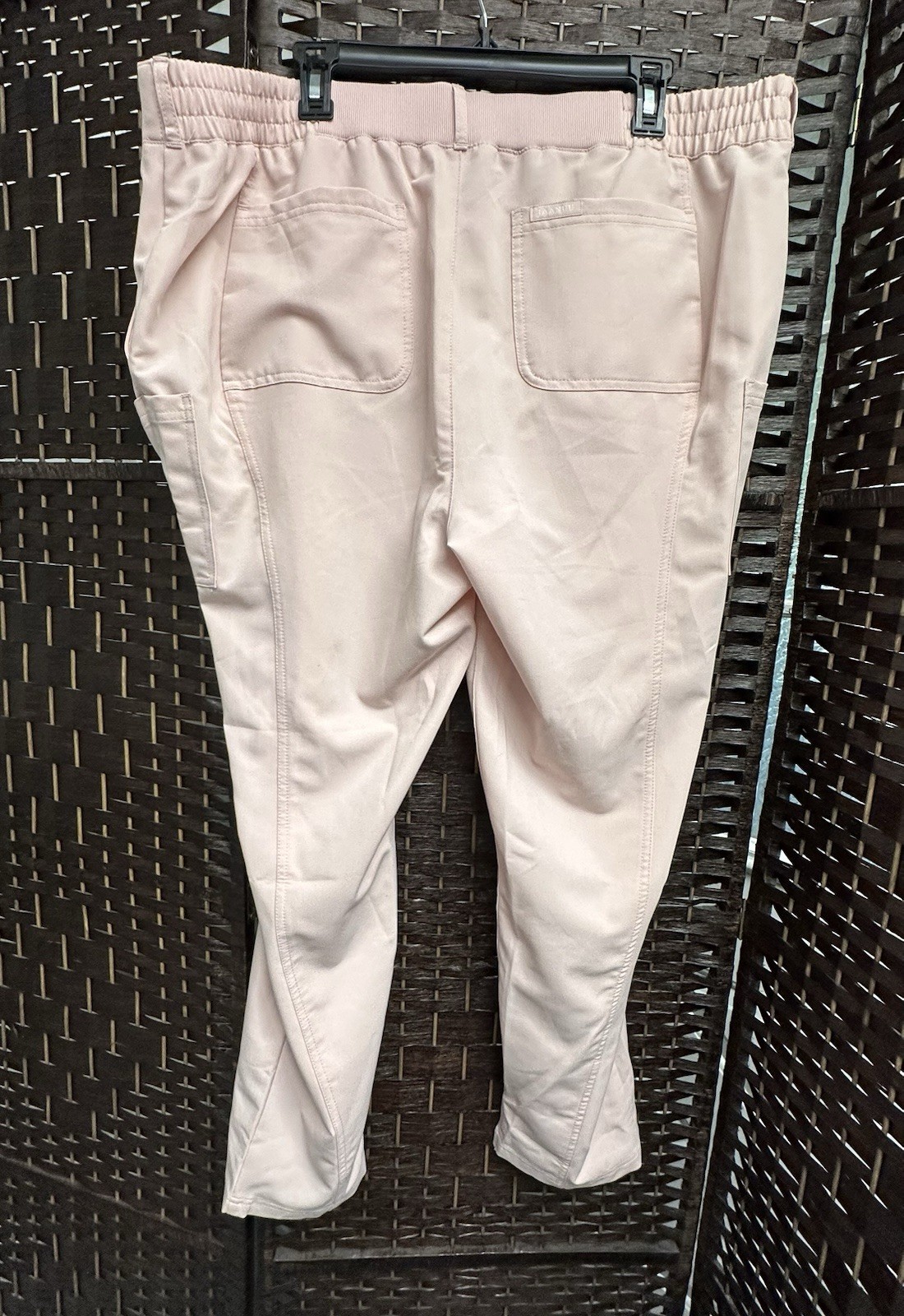 Jaanuu Womens 10 Pocket Cargo Pants Scrubs pale pink 1X J95096 NWT