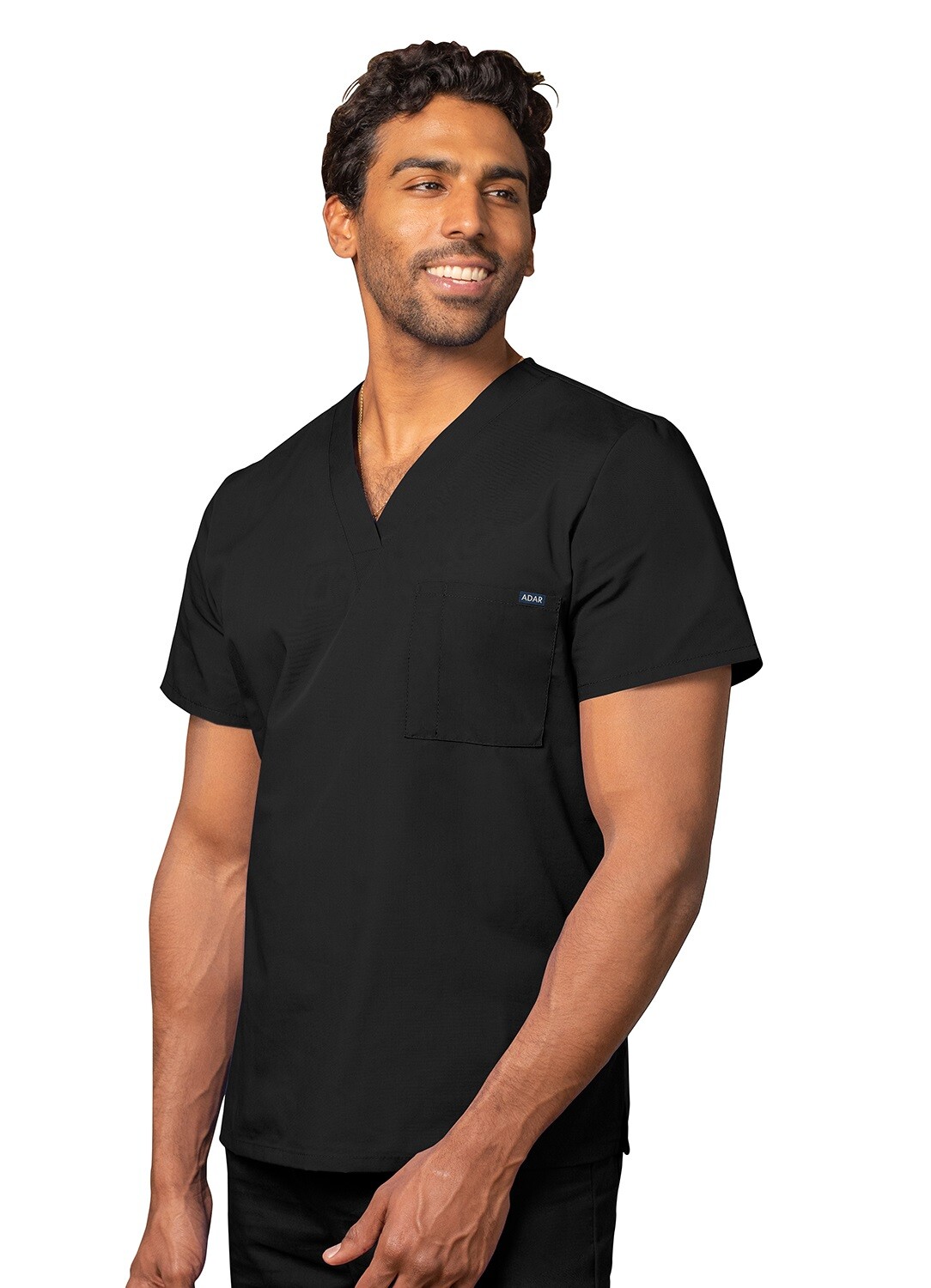Adar Men Women Medical Nursing Workwear Uniform 1 Pocket V-Neck Scrub Top
