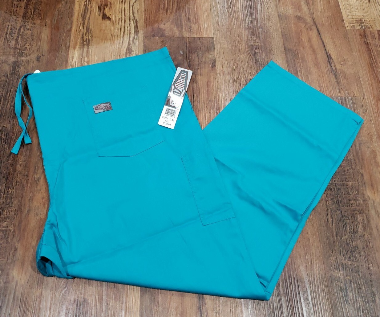 SCRUB ZONE BY LANDAU UNISEX DRAWSTRING STRAIGHT LEG SCRUB PANTS 85221 TEAL XXL