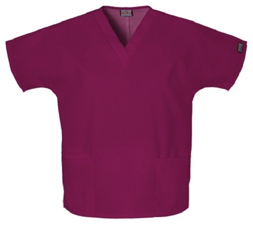 Cherokee Scrubs 4700 V Neck Scrub Top Wine by Workwear free shipping.
