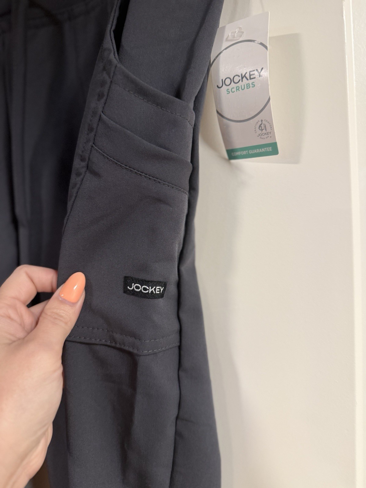 Jockey Women’s Medical Scrub Pants Charcoal Solid Tri-Blend, Size S Inseam 30in