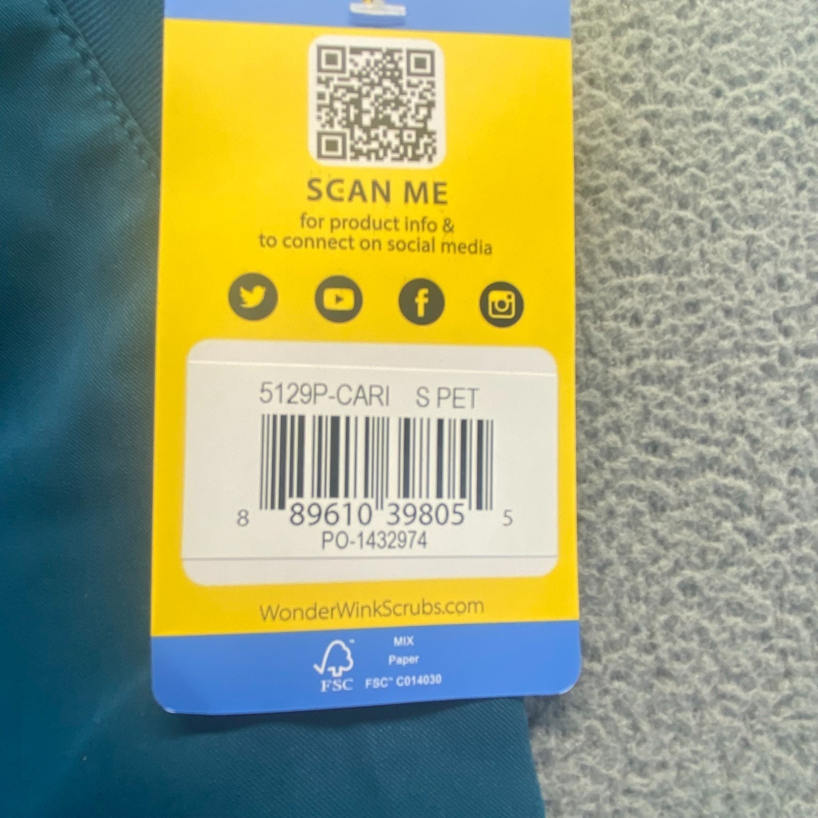 WonderWink Aero Scrub Pants Caribean Blue #5129P – Modern Fit Size SP NEW