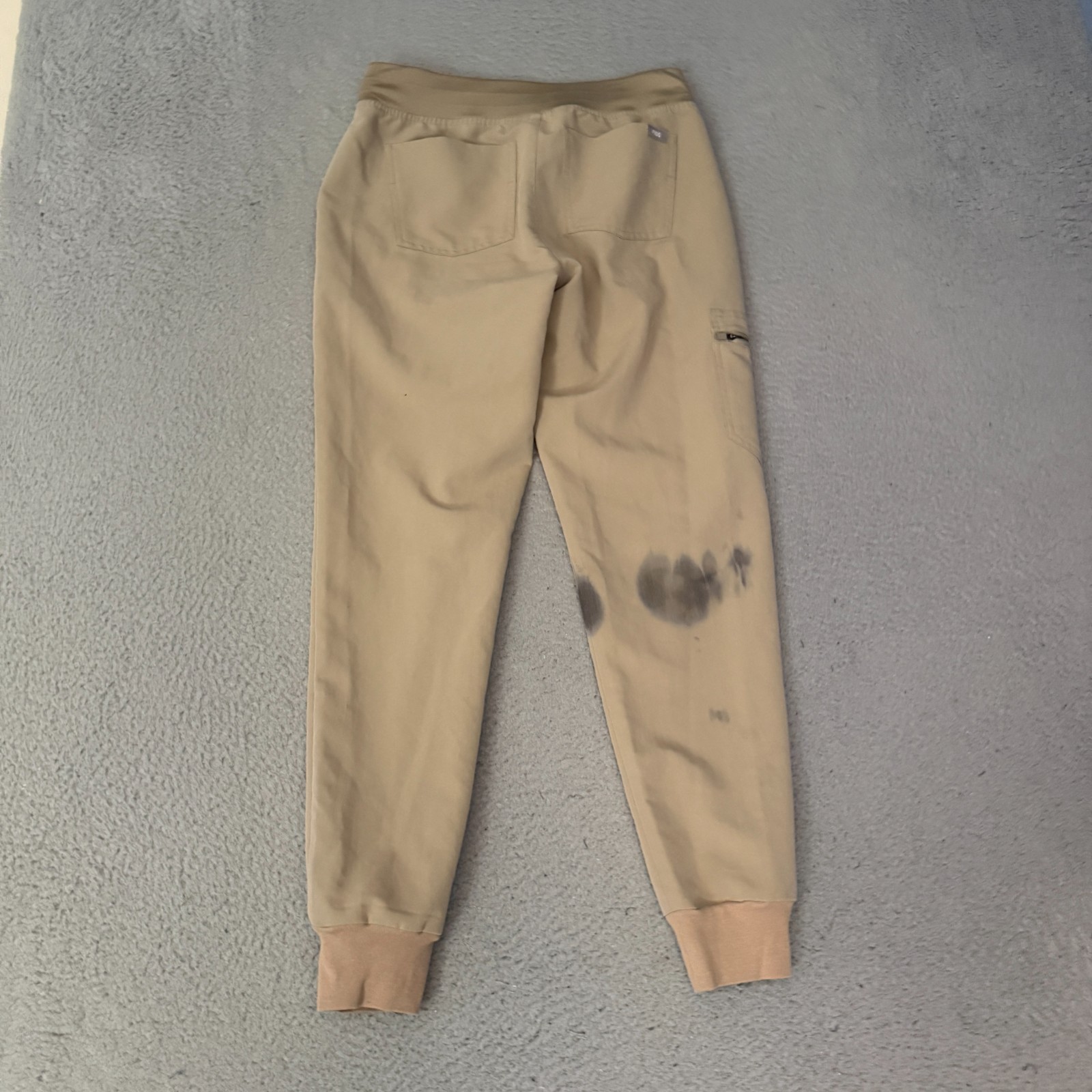 FIGS Scrubs Pants Womens Size XS Beige Zamora PO# 3079 *STAINS