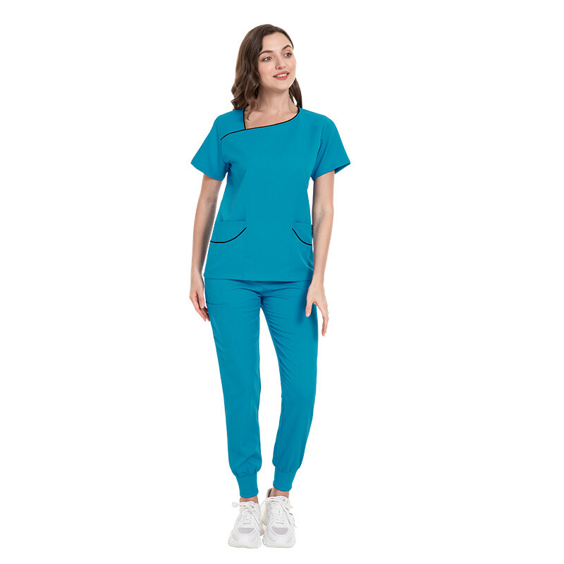 Stretch Jogger Scrub Set Women Top Pants Nurse Medical Hospital Uniform Workwear