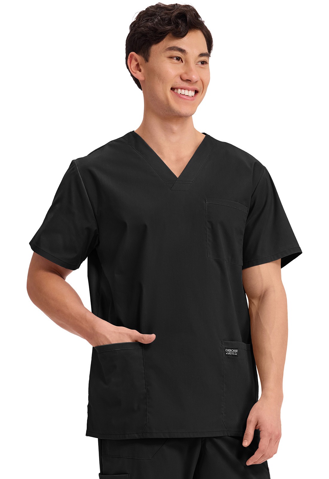 Scrubs Men’s Cherokee Workwear Professionals WW695T Shirt Black BLK Tall XS-5XL