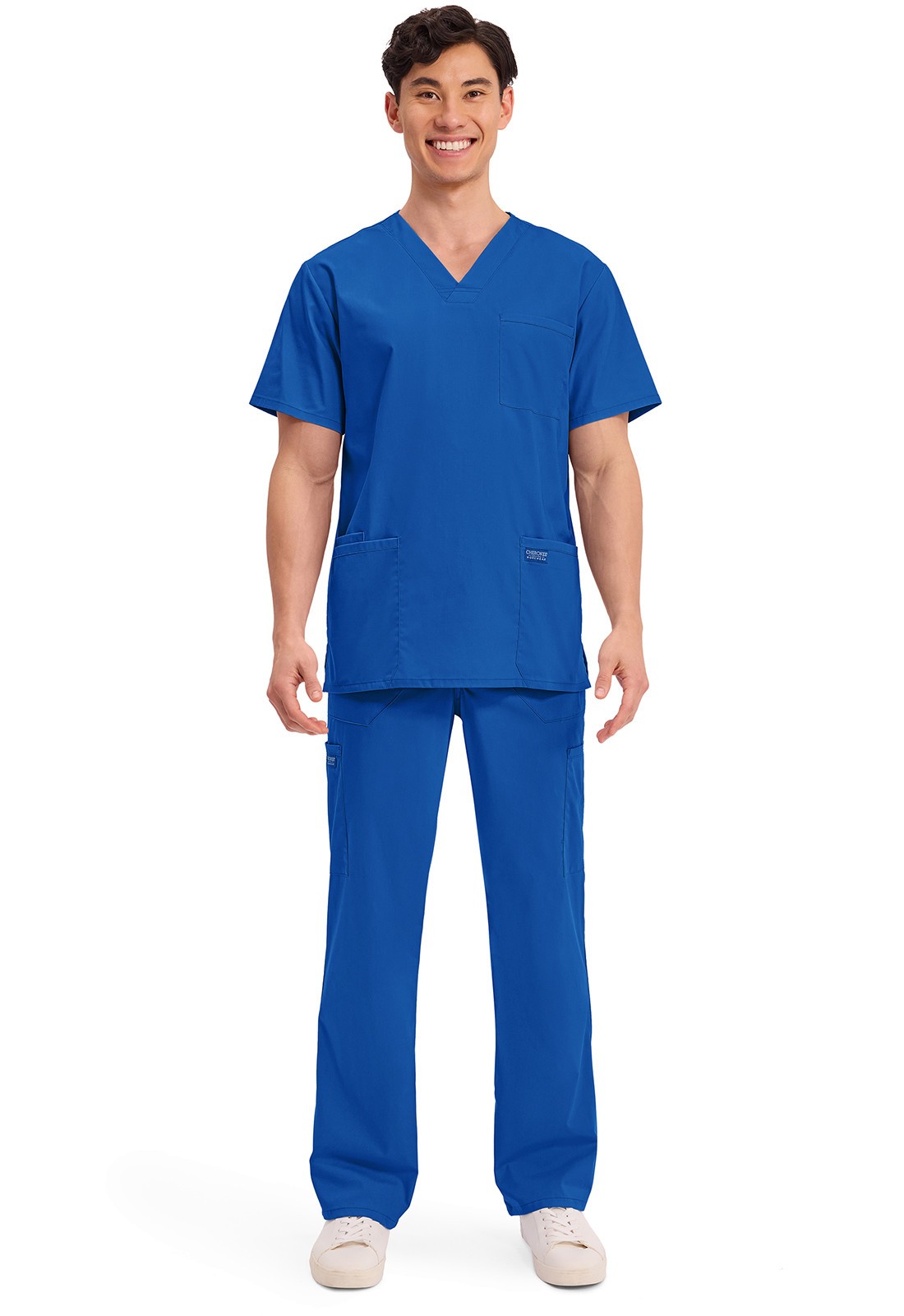 Royal Cherokee Workwear Professionals Scrubs Mens V Neck Shirt TALL WW695T ROY