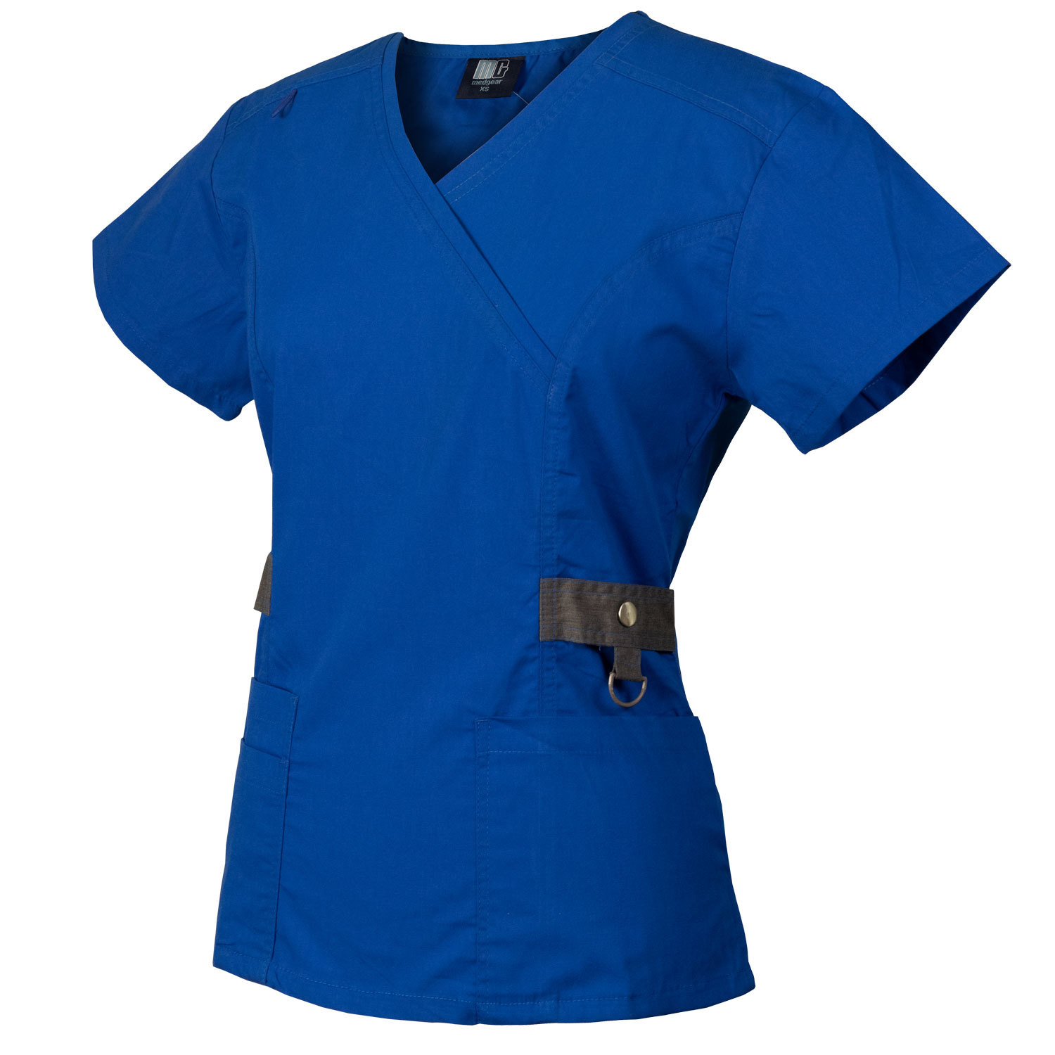 Medgear Women’s 12-Pocket Scrub Set with Silver Snap Detail & Contrast Trim 7897