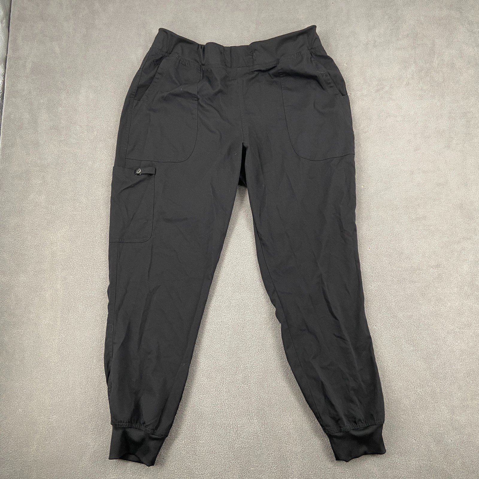 Med Couture Touch Jogger Scrub Pants Womens Large Black Cargo Nursing Uniforms
