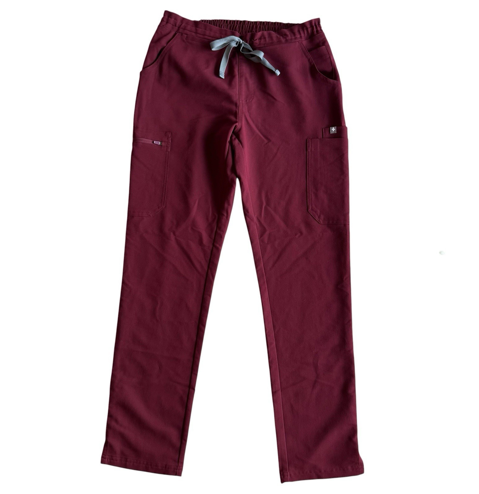 FIGS Livingston Basic Straight Leg Scrub Pants Burgundy Wine Women’s Size Small