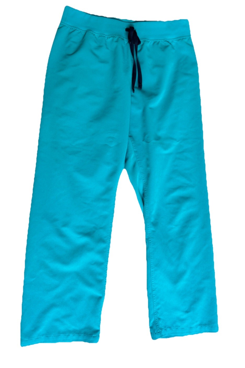 FIGS Women’s Scrub Pants Livingston Teal Blue Wide Leg Sz Large Petite Nurse CNA