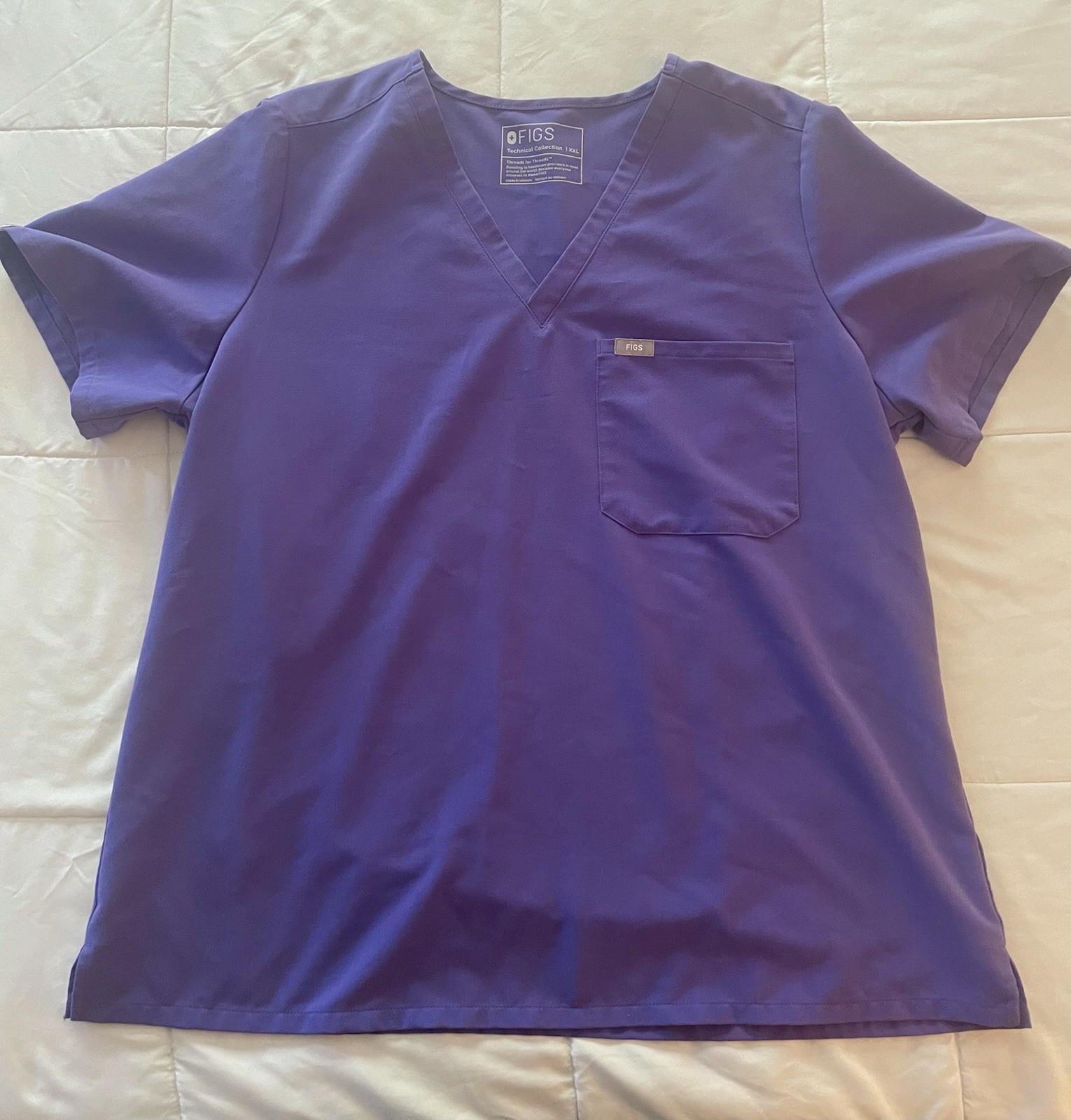 FIGS Technical Collection Women’s V-Neck Slim Fit Scrub Top Amethyst XXL
