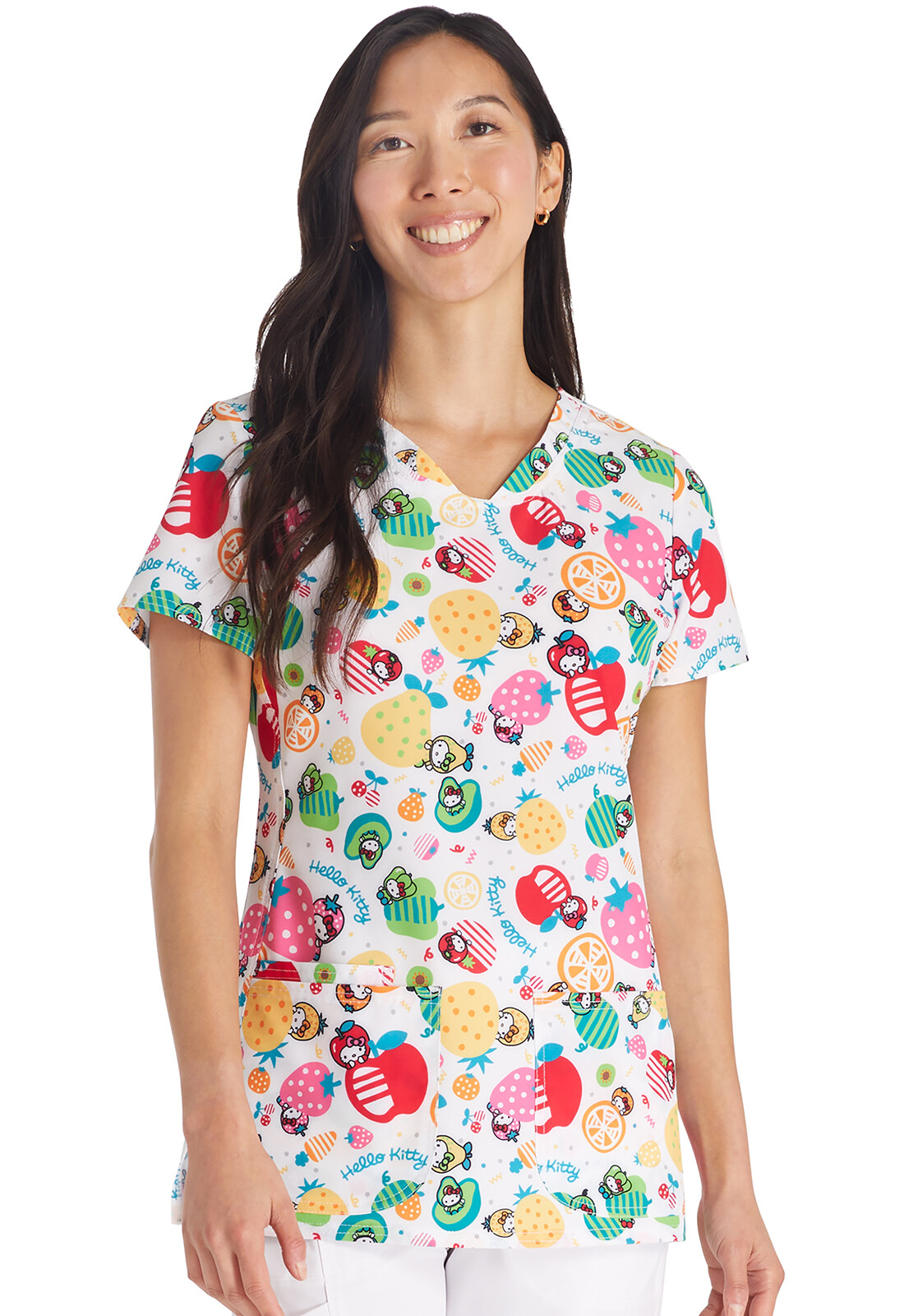 Hello Kitty Cherokee Scrubs Tooniforms Sanrio V Neck Top TF772 HKFD