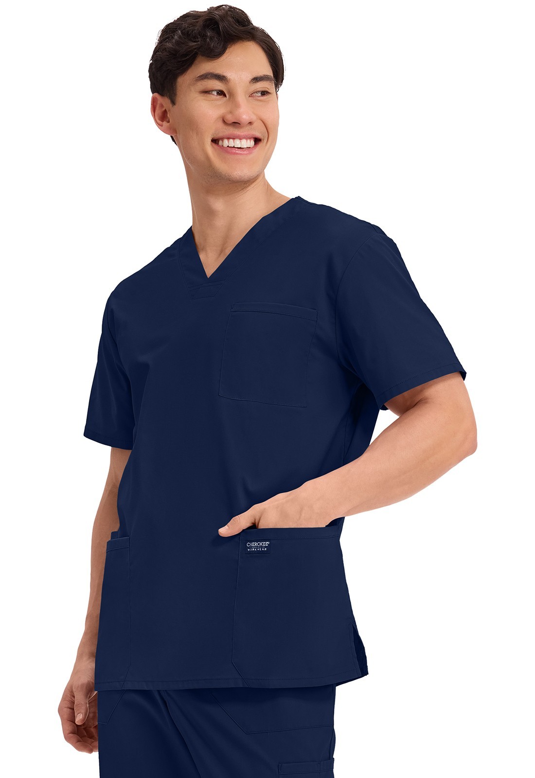 Scrubs Cherokee Workwear Men V Neck Top WW695 NAV Navy Free Shipping