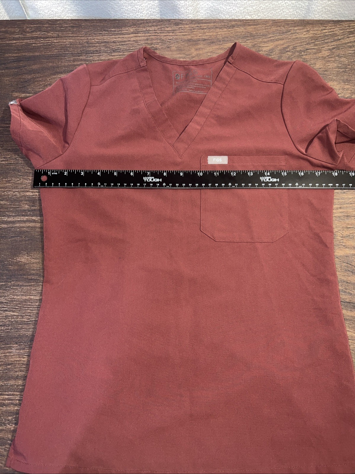 Figs Technical Collection Casma One Pocket Burgundy Scrub Top Size XXS