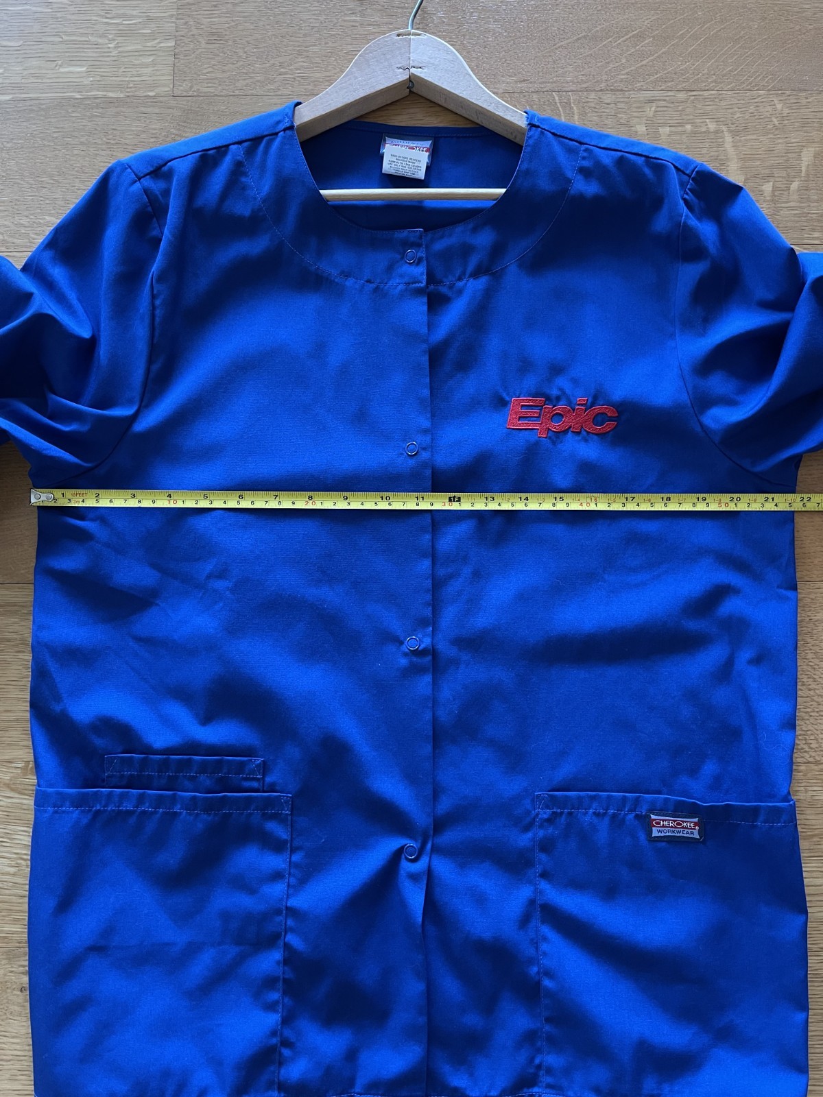 Cherokee Womens Sz S Royal Blue Botton Up Scrub Jacket-Epic EMR Co
