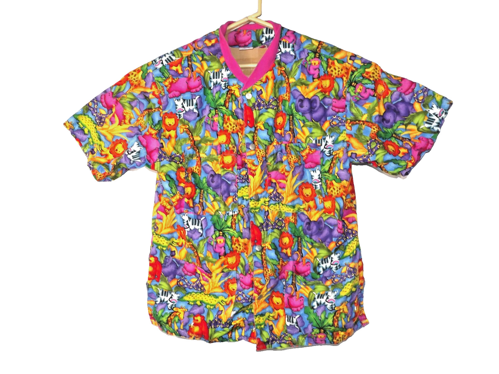 Scrubs Jungle Animals Lions Zebras Elephants Tigers Parrots Giraffe Size Medium