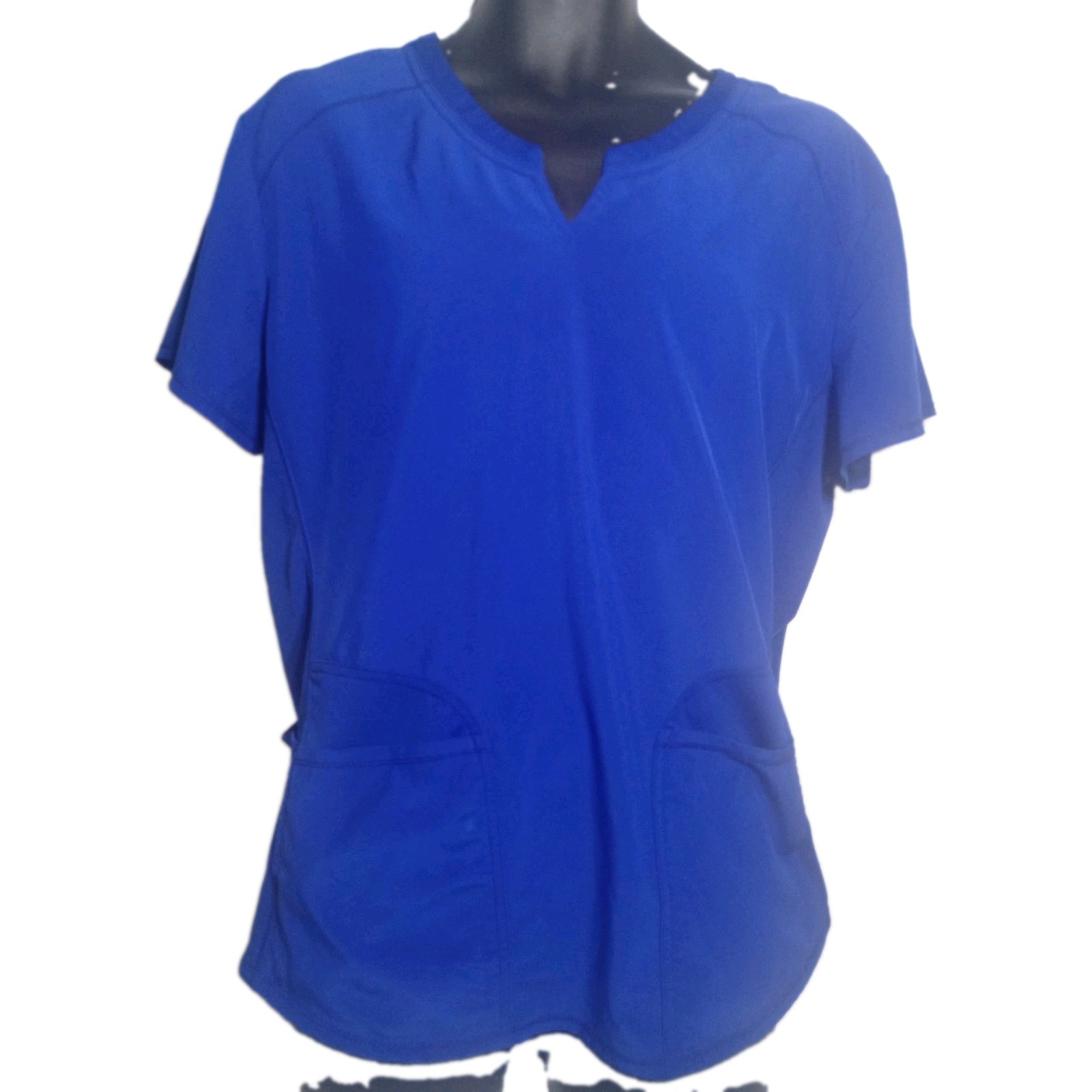 Scrubstar Premium Scrub Top Electric Blue Poly Spandex Blend WM922A Size XL