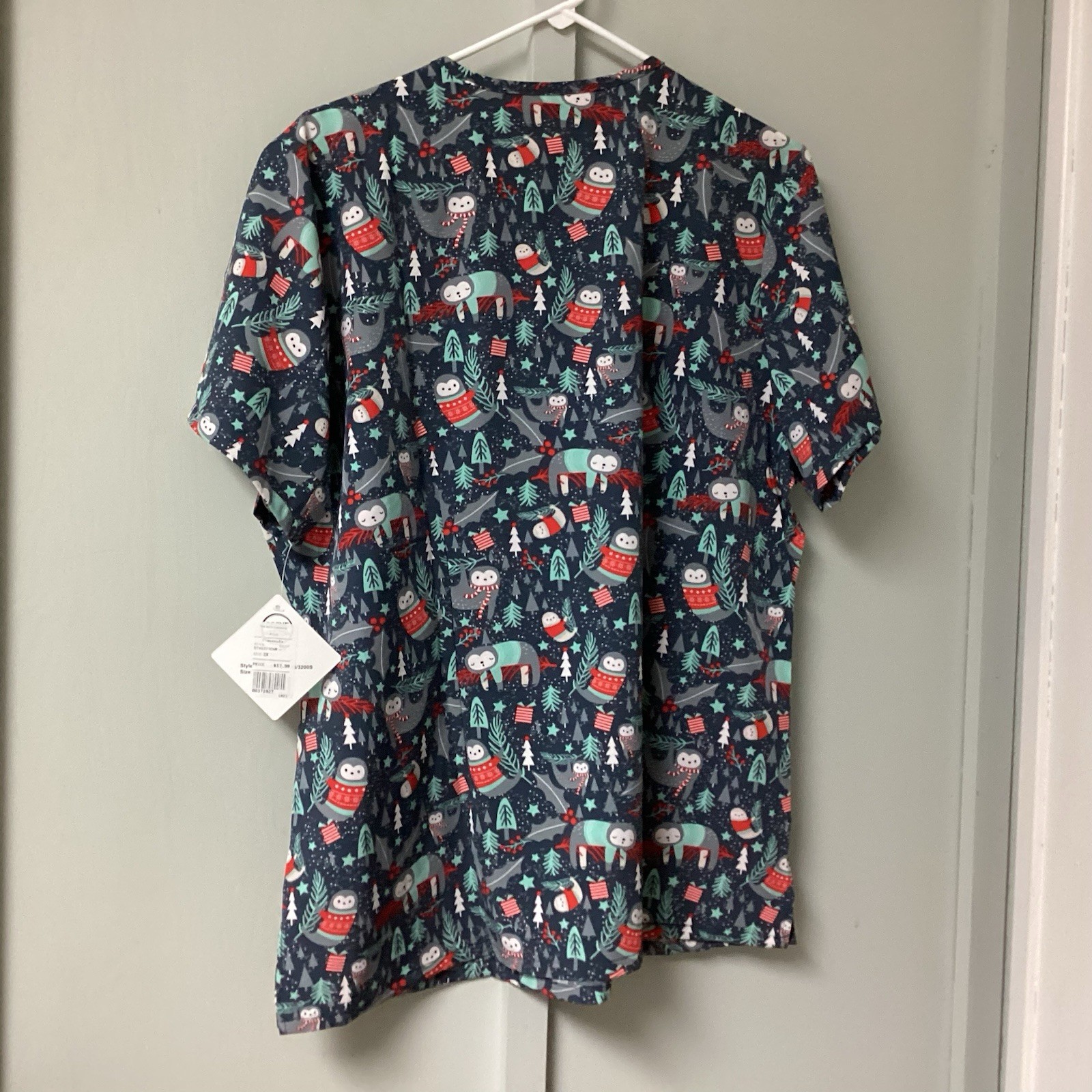 Divine Stretch by JDM Short Sleeve Plus Size 2X Winter Snow Polyester Blend New