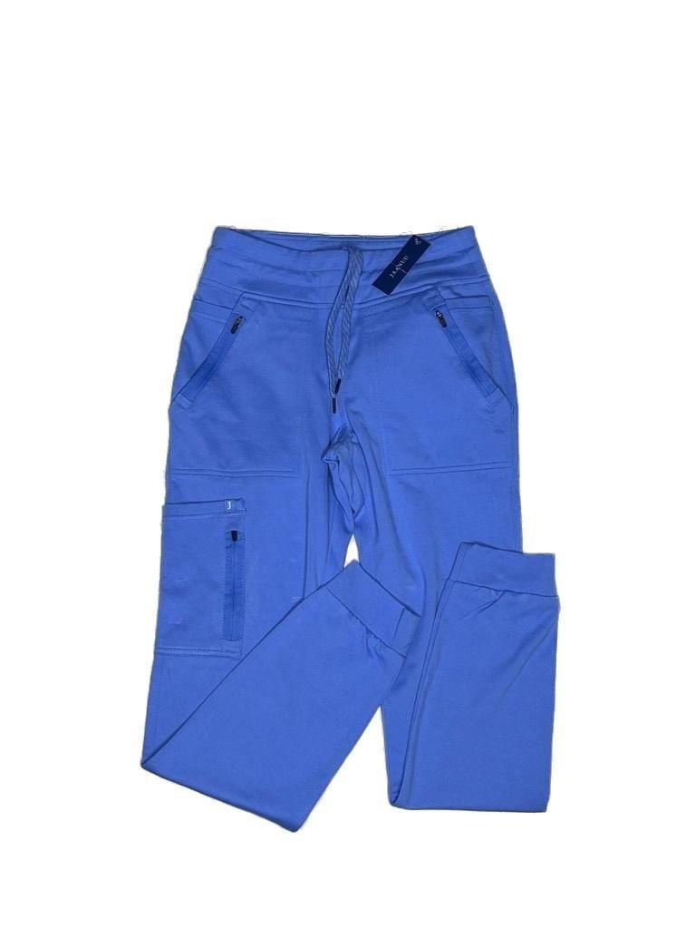 Jaanuu Women’s Kait 10-Pocket Skinny UltraSOFT Scrub Jogger in Ceil Blue