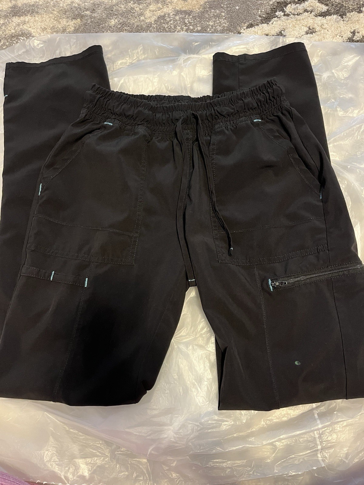 Scrubstar Women’s Black Scrub Pants XS/XCH Drawstring Elastic Waist Polyester