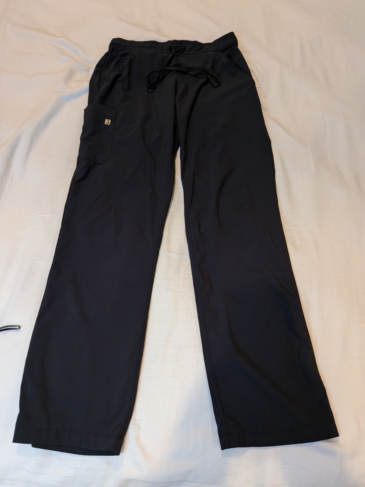 Scrub Joy Black Jogger Straight Leg Medical Scrubs Elastic Waist Sz XSP