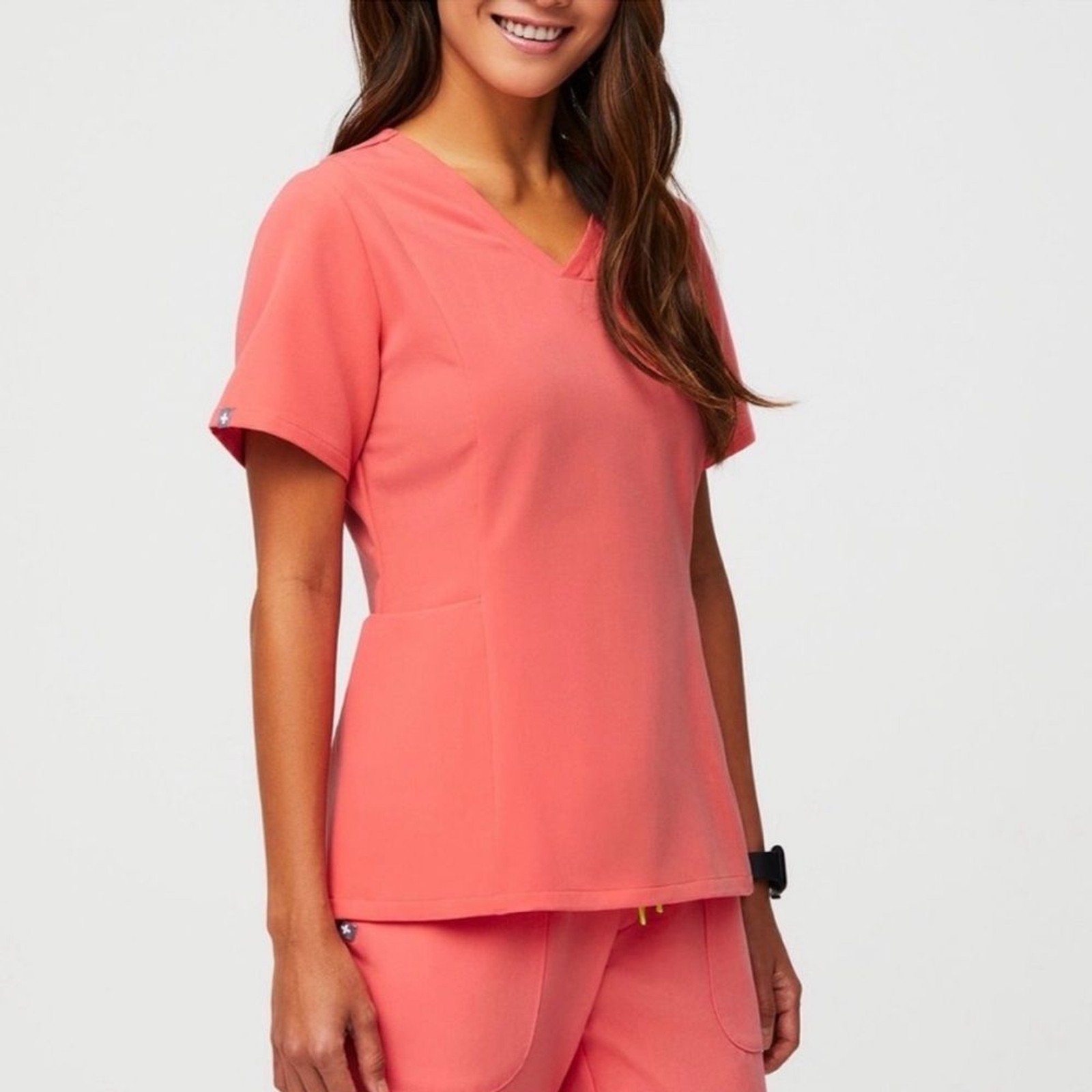 FIGS Amapa Short Sleeve Scrub Top Women’s XS Hot Coral Limited Edition Rare