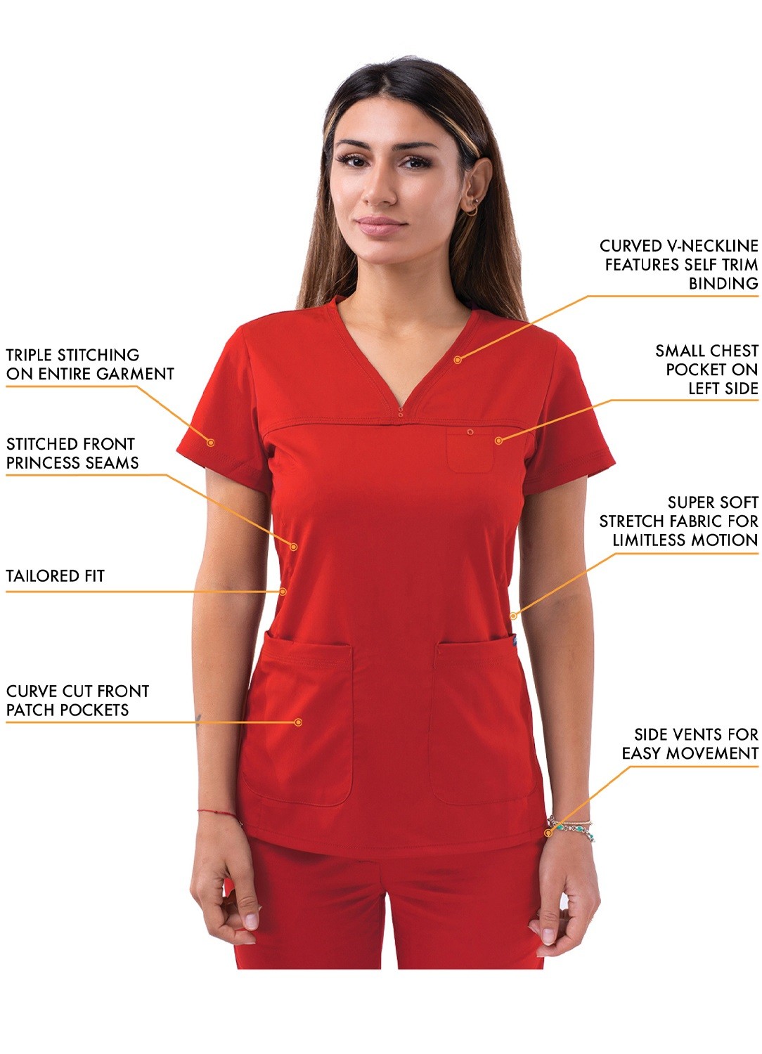 Adar Pro Movement Booster Women Sweetheart V-Neck Scrub Top & Scrub Pants