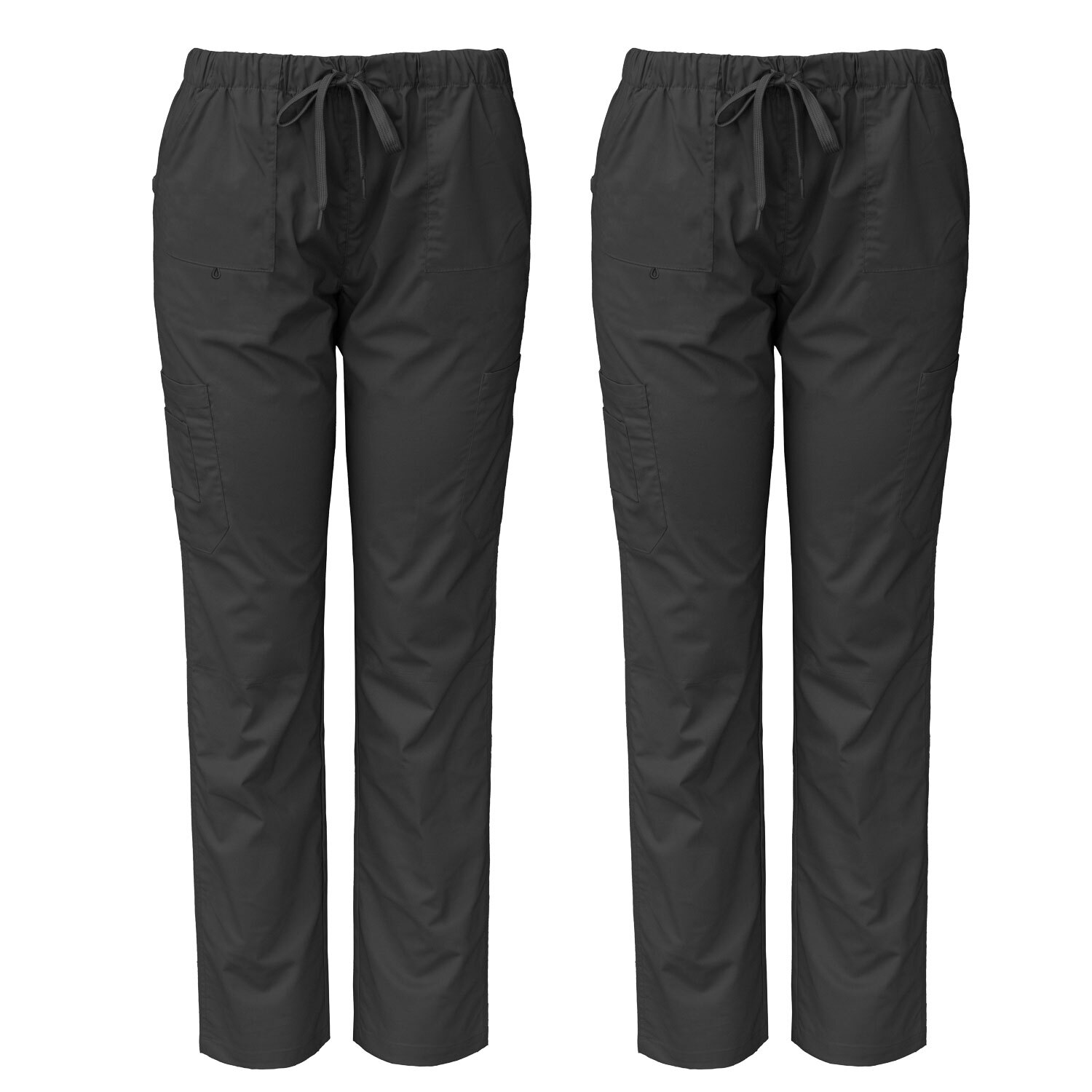 2-PACK Medgear Womens Stretch Scrubs Pants, Utility Style with 7 Pockets
