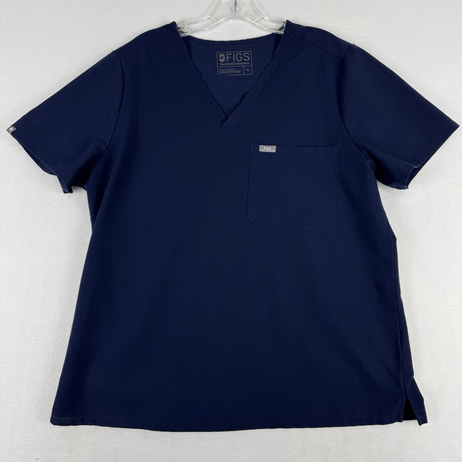 FIGS Technical Collection Scrub Top Womens XL Short Sleeve Blue Shirt FW1000