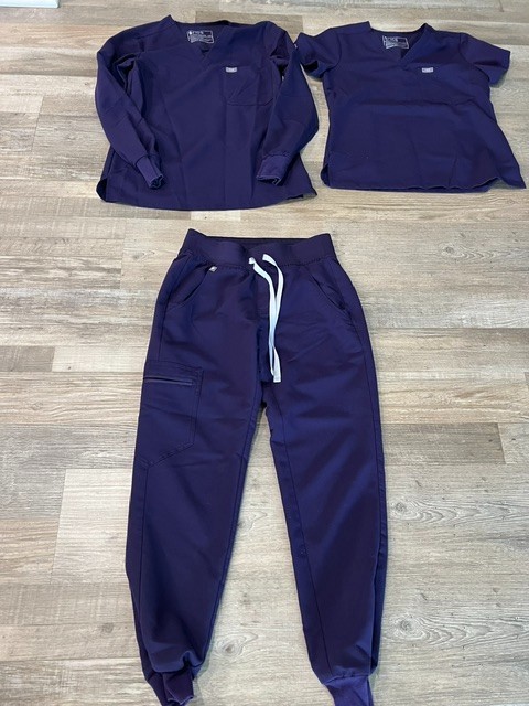 Figs Technical Collection Womens Scrub Tops And Pants Size XXSP Purple