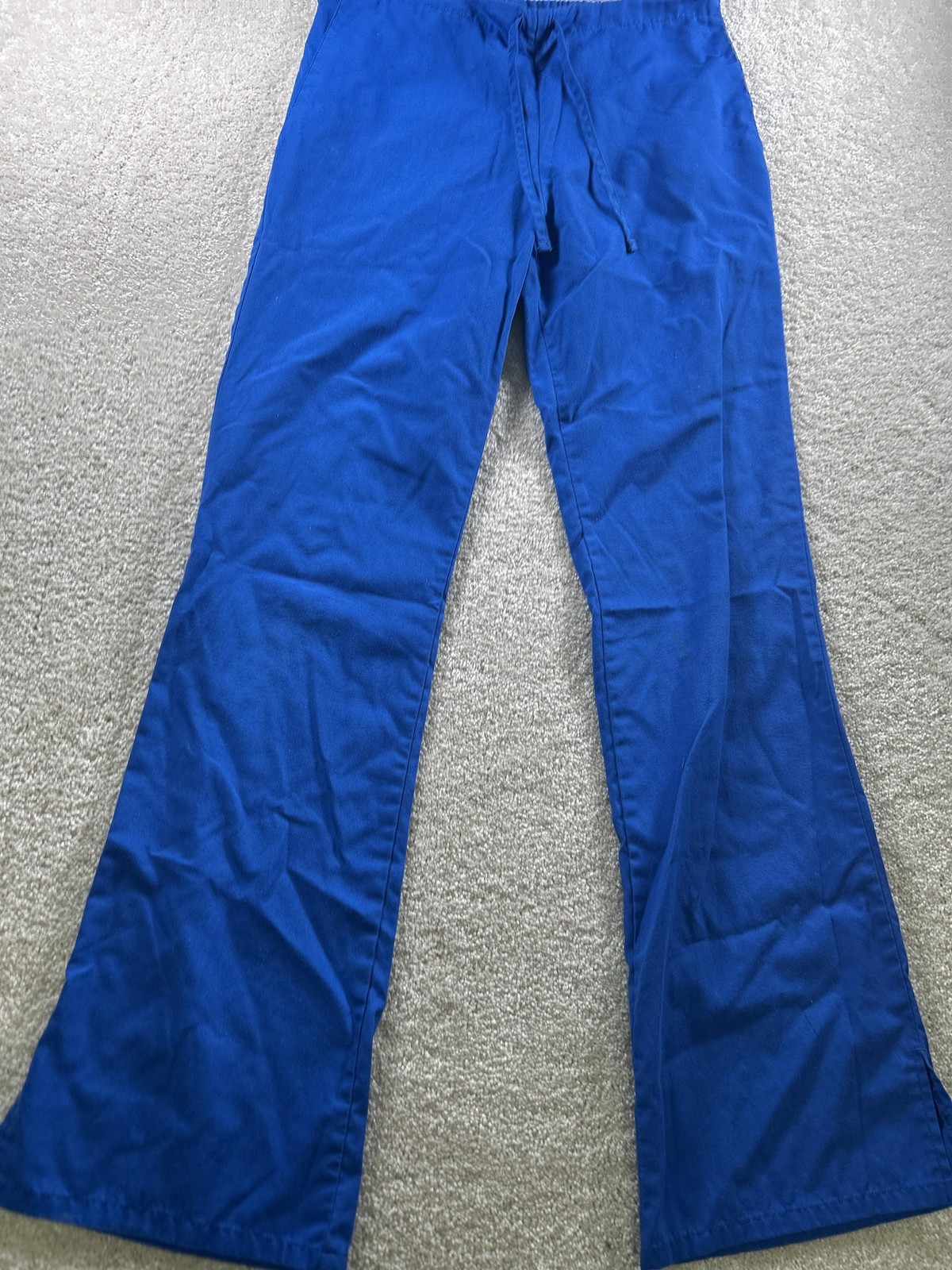 Cherokee Workwear Pants Mens Medium Royal Blue Scrub Drawstring Elastic Flare