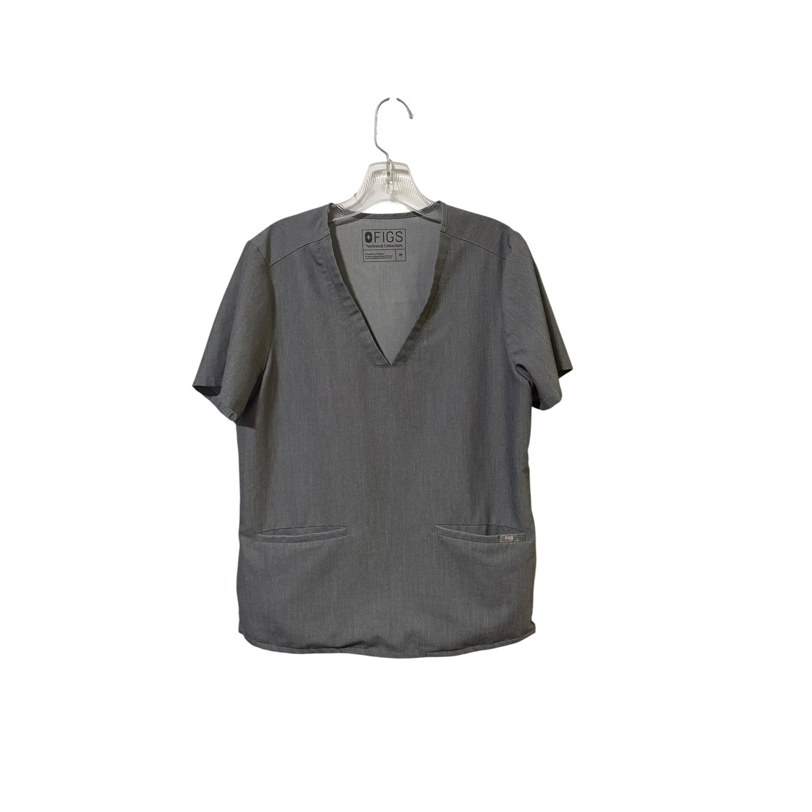 FIGS Size Medium Casma Scrub Top Gray V-Neck Technical Collection FW1100