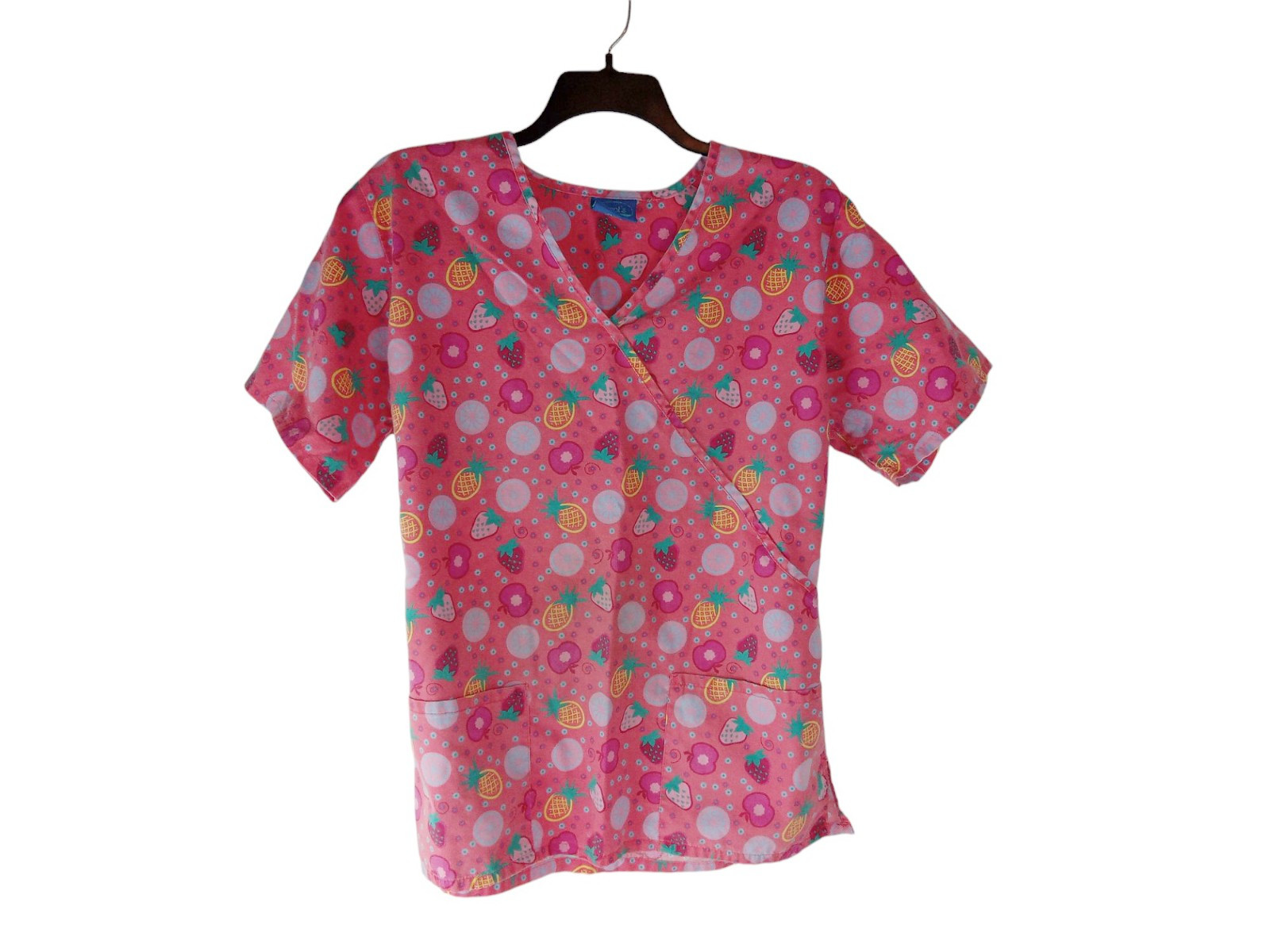 Lot of 2 Carol’s Scrubs, The Scrubs Co Women’s Size Large V-Neck Top