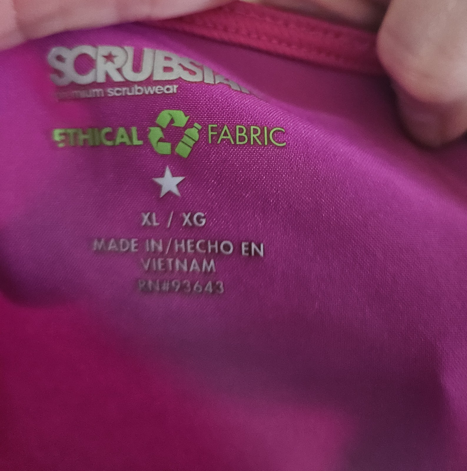 Scrubstar Active Stretch V-Neck Medical Scrub Top Fuchsia Pink XL
