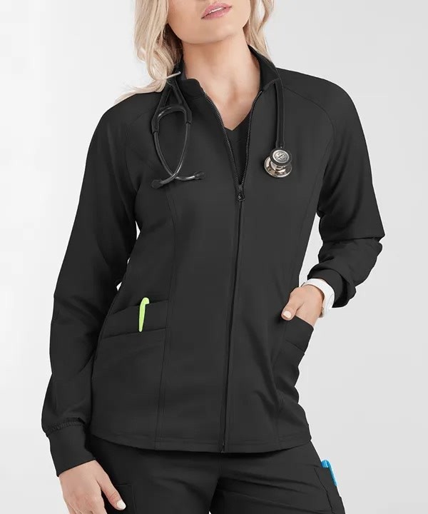 Women’s Wrinkle-Free Scrub Jacket – Long Sleeve Full-Zip
