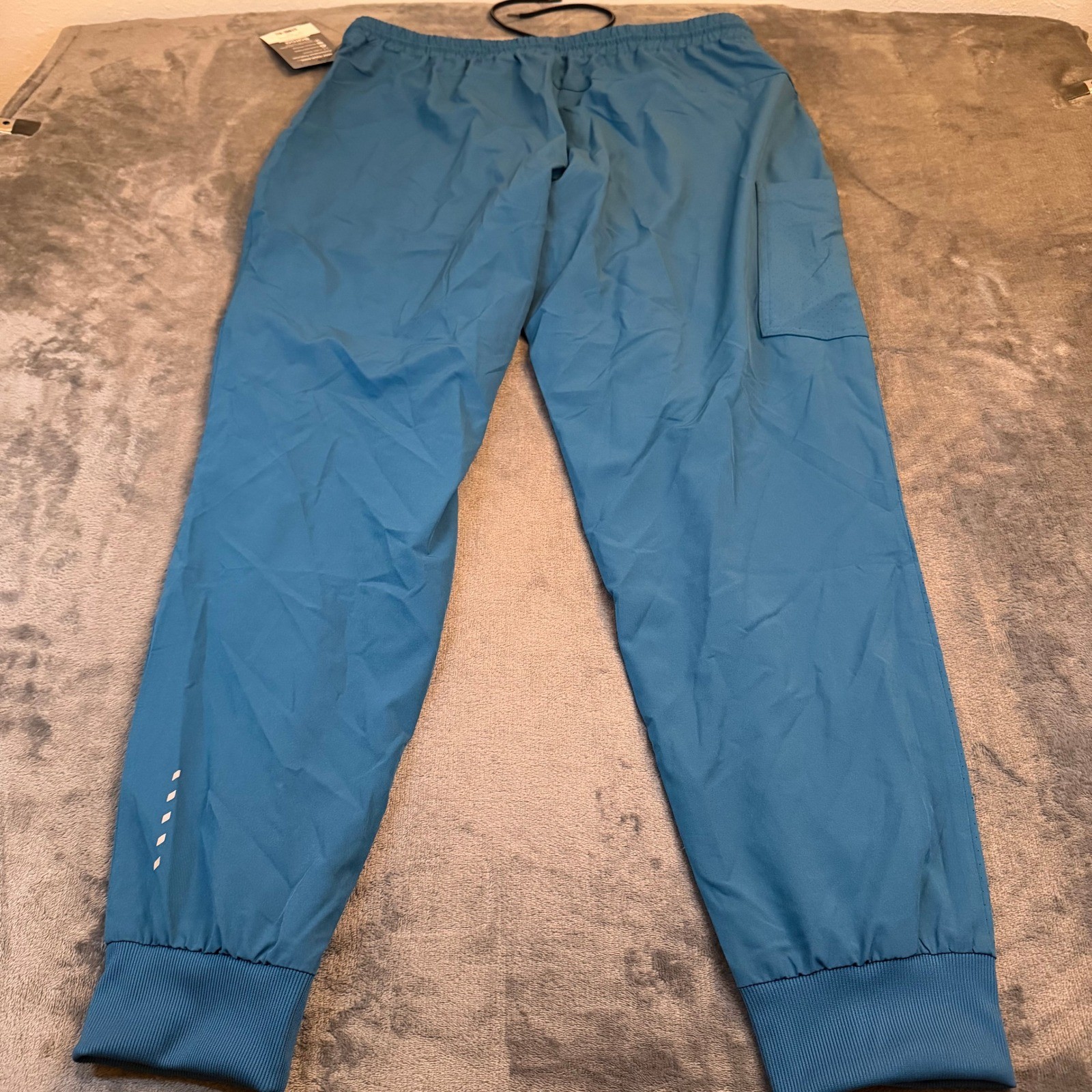 Barco One Cargo Jogger Scrubs Mens Large 6-Pocket Performance Bahama Blue NWT