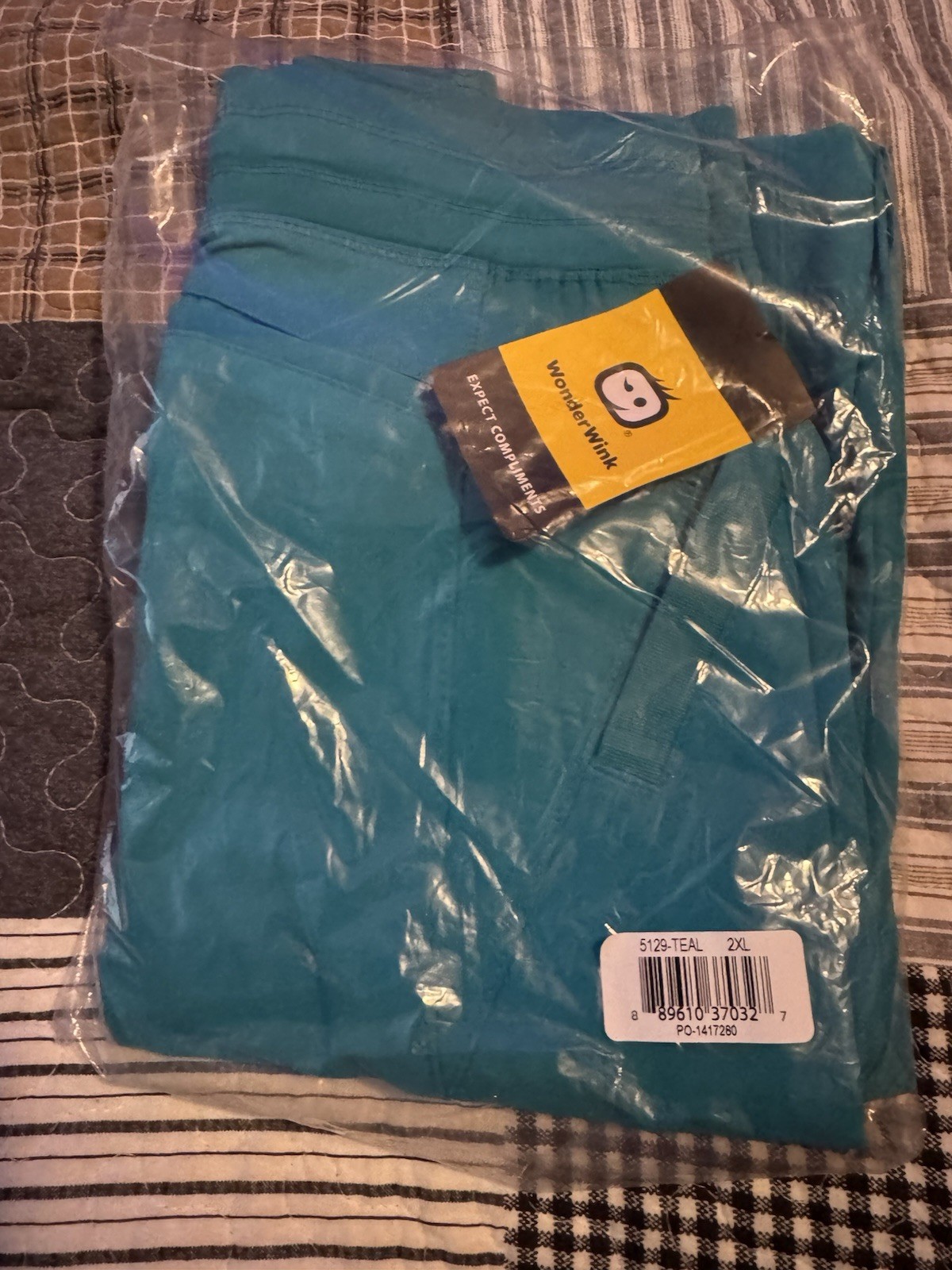 WonderWink Women’s Teal Solid Knit Polyester Scrub Pants 2XL MPN 5129