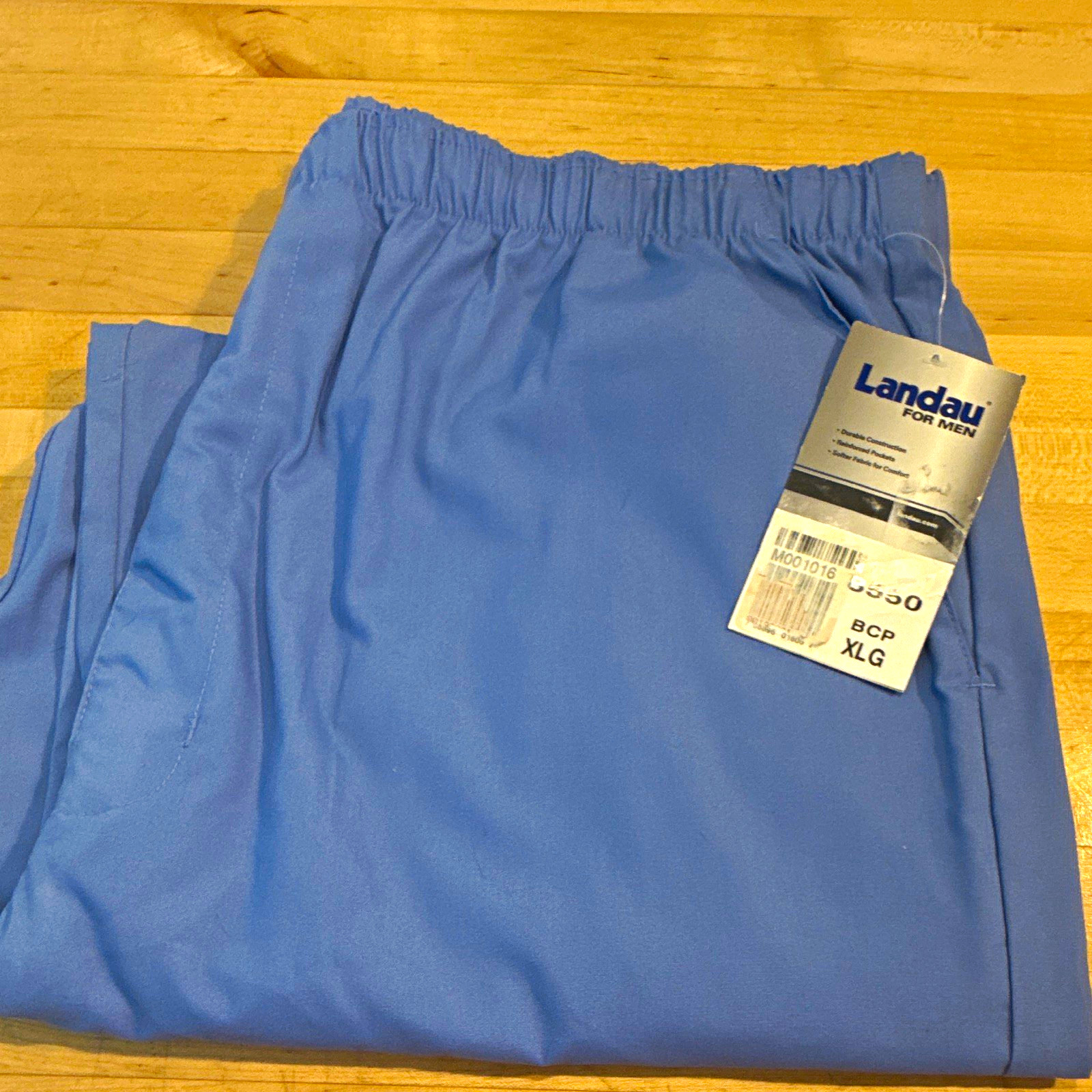 Landau Men’s Medical Scrub Pants Solid Blue XLG Polyester Canvas Style 8550